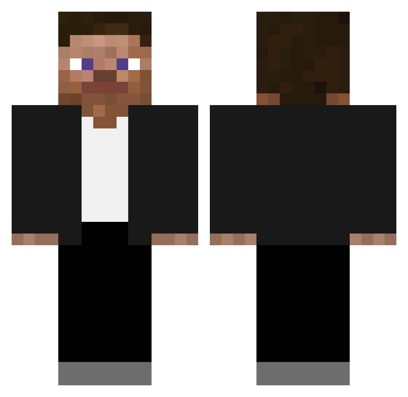 RTK2 Minecraft skin, front and back view
