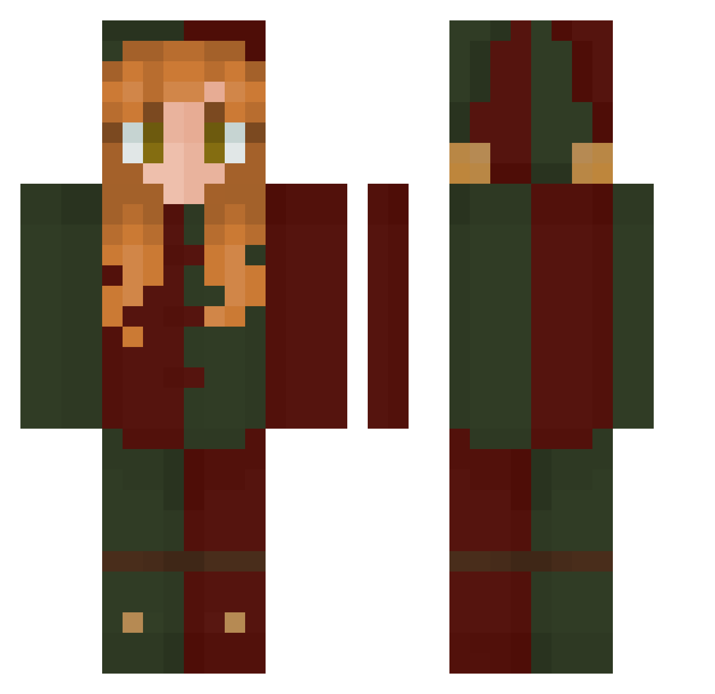 interrobang005 Minecraft skin, front and back view