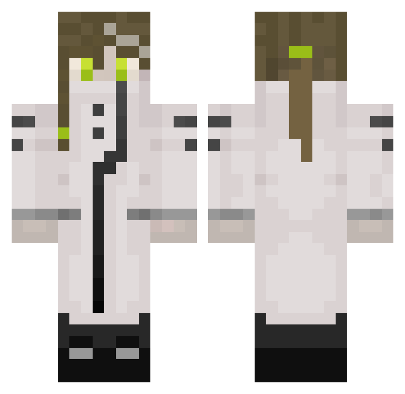 crisismoth Minecraft skin, front and back view