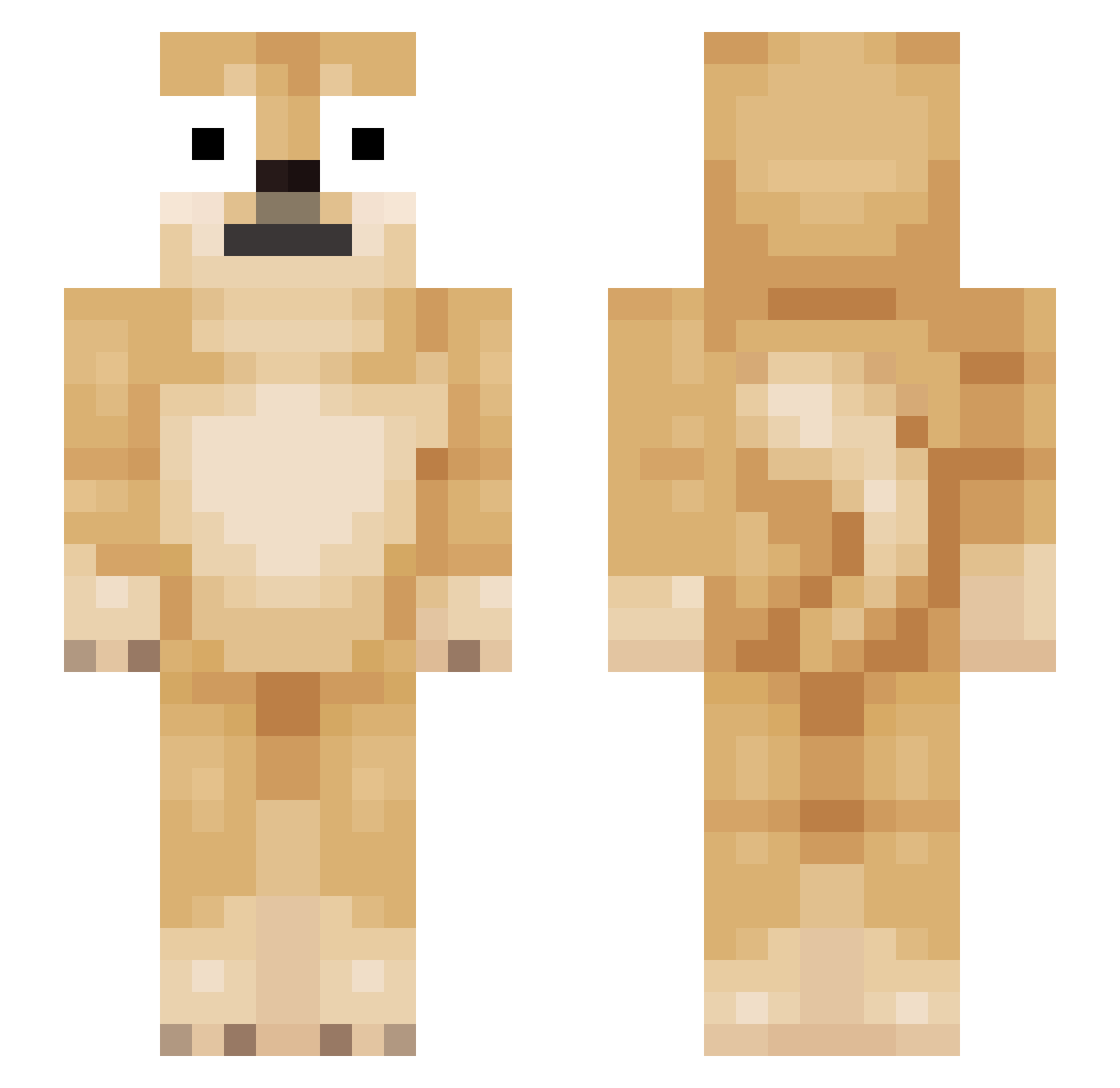 yrrrep Minecraft skin, front and back view