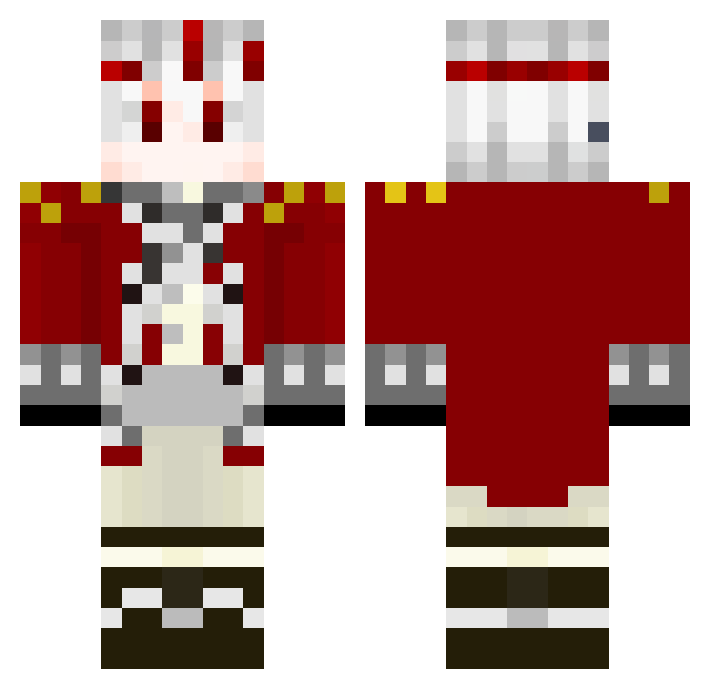 Kalecinski Minecraft skin, front and back view