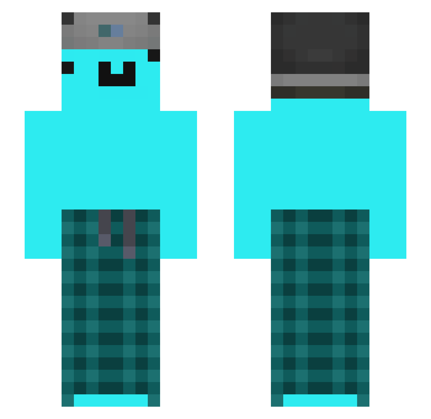 Milan4gaming Minecraft skin, front and back view