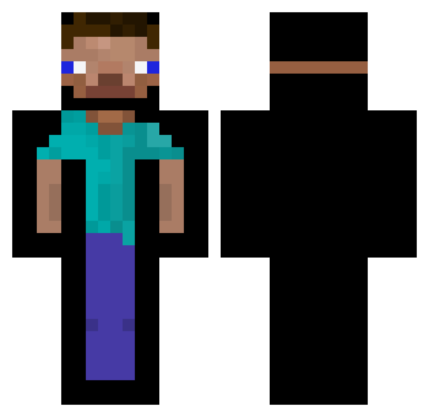 Yeto77 Minecraft skin, front and back view