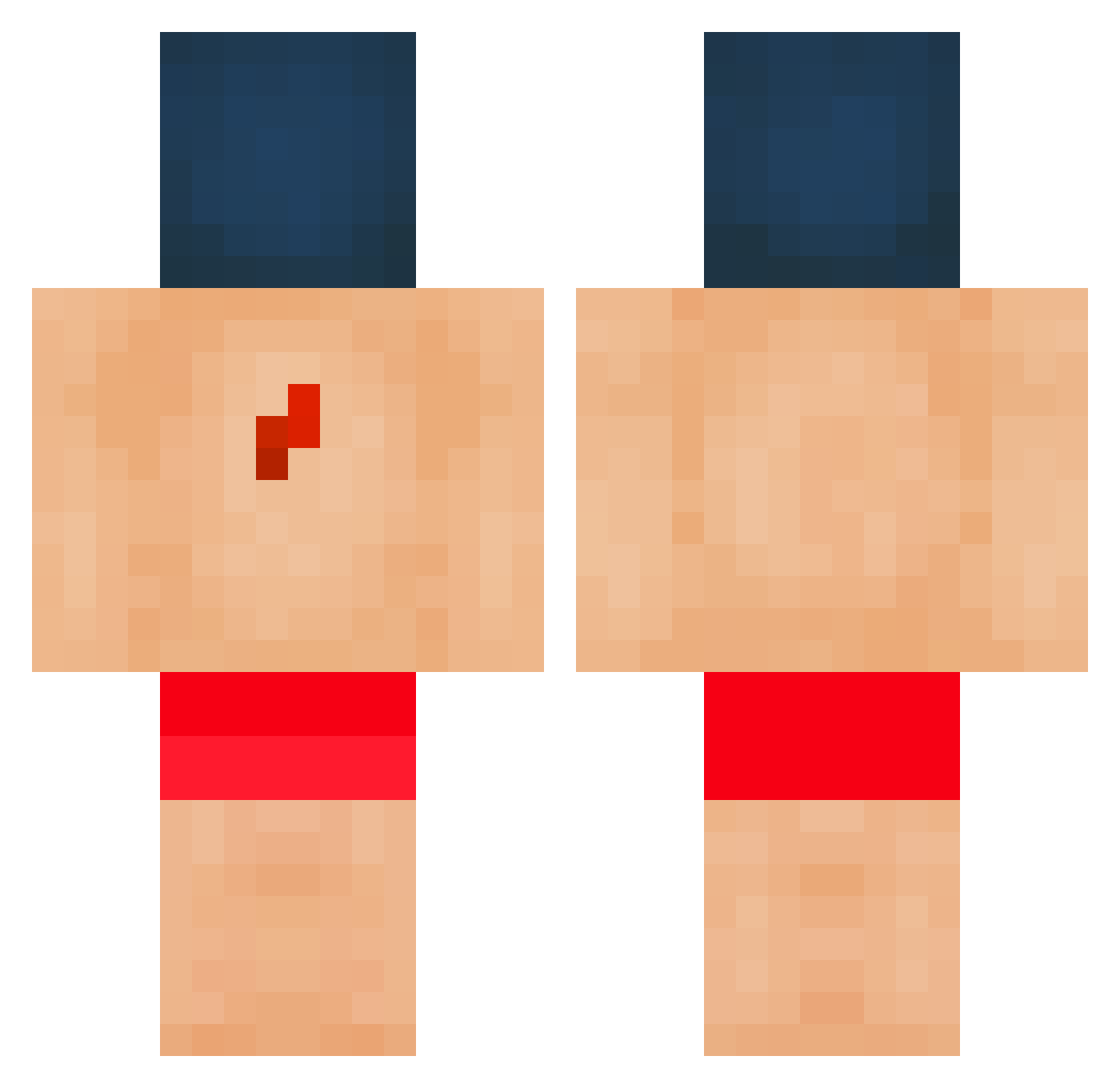 BlackSelphy Minecraft skin, front and back view