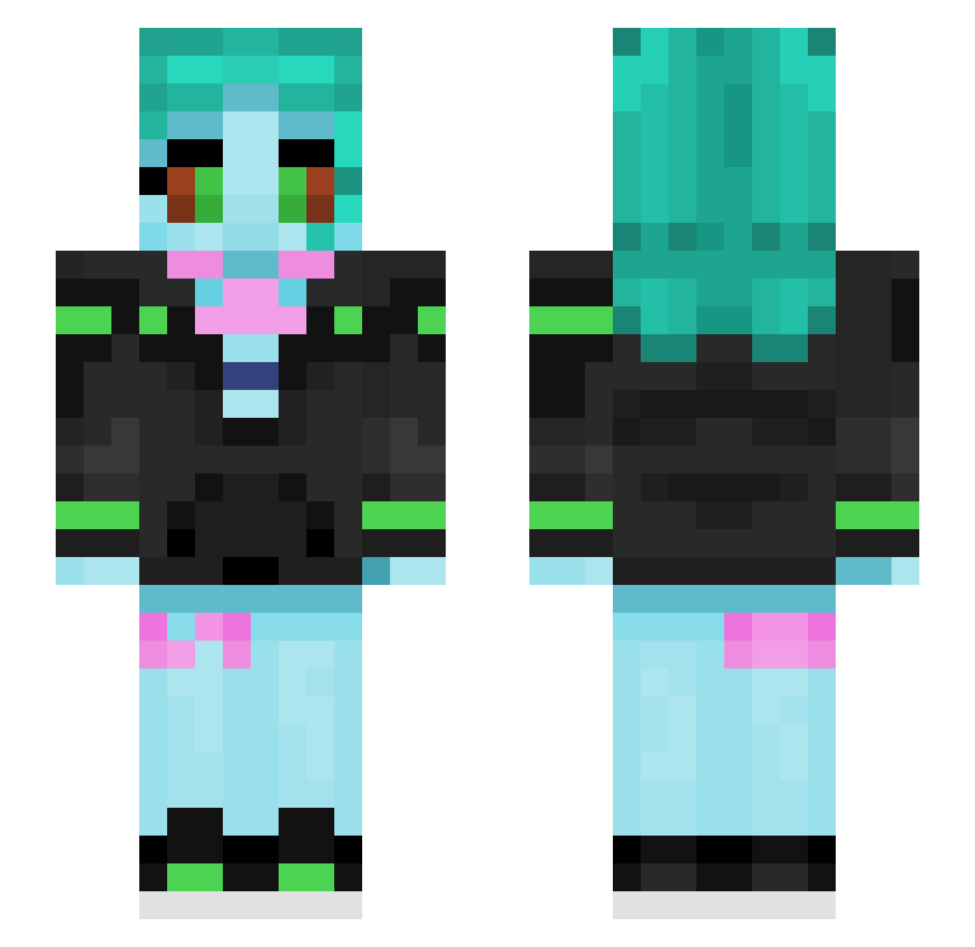 _Daedera_ Minecraft skin, front and back view