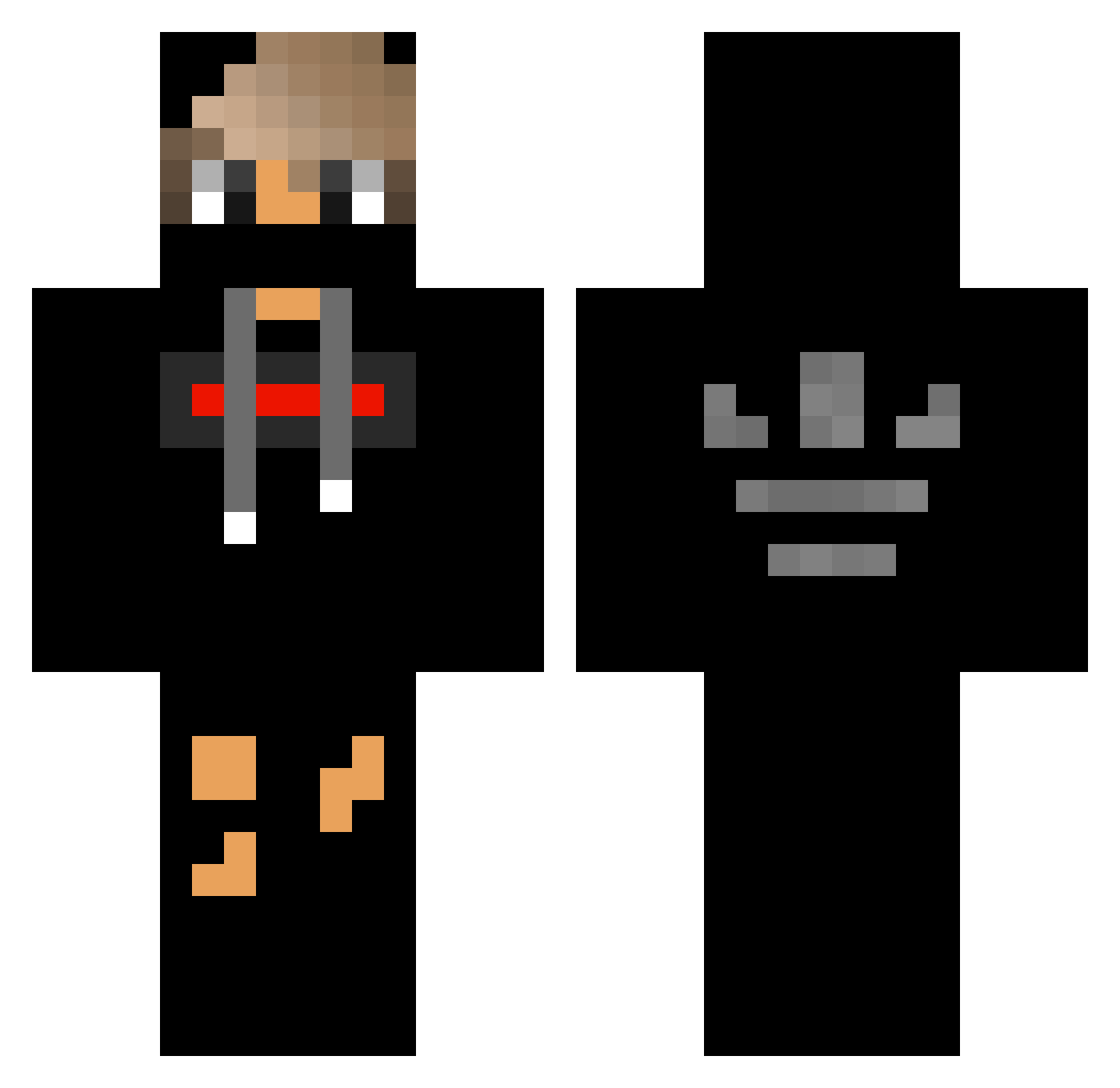 wobblyjuice Minecraft skin, front and back view