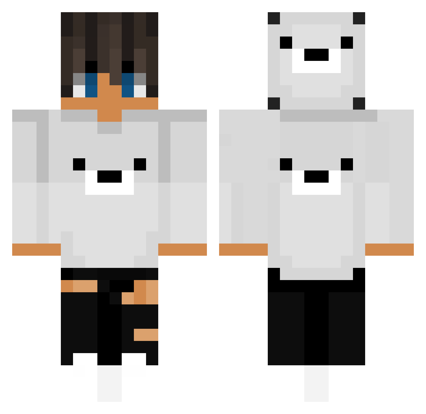 Retier Minecraft skin, front and back view