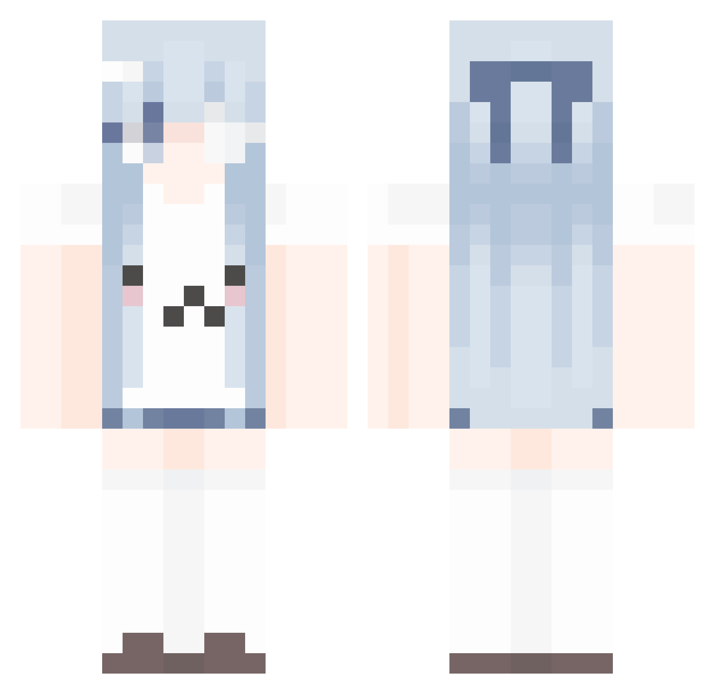 wrthur Minecraft skin, front and back view