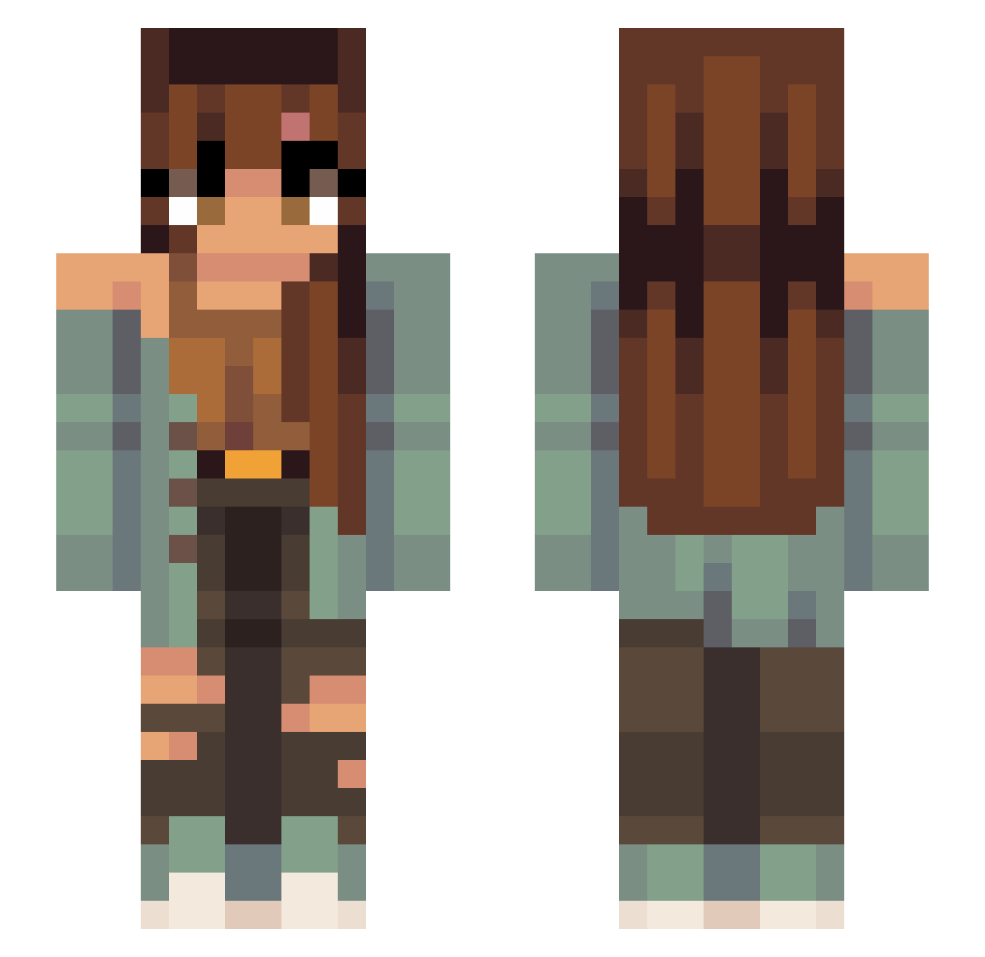 radiophone Minecraft skin, front and back view