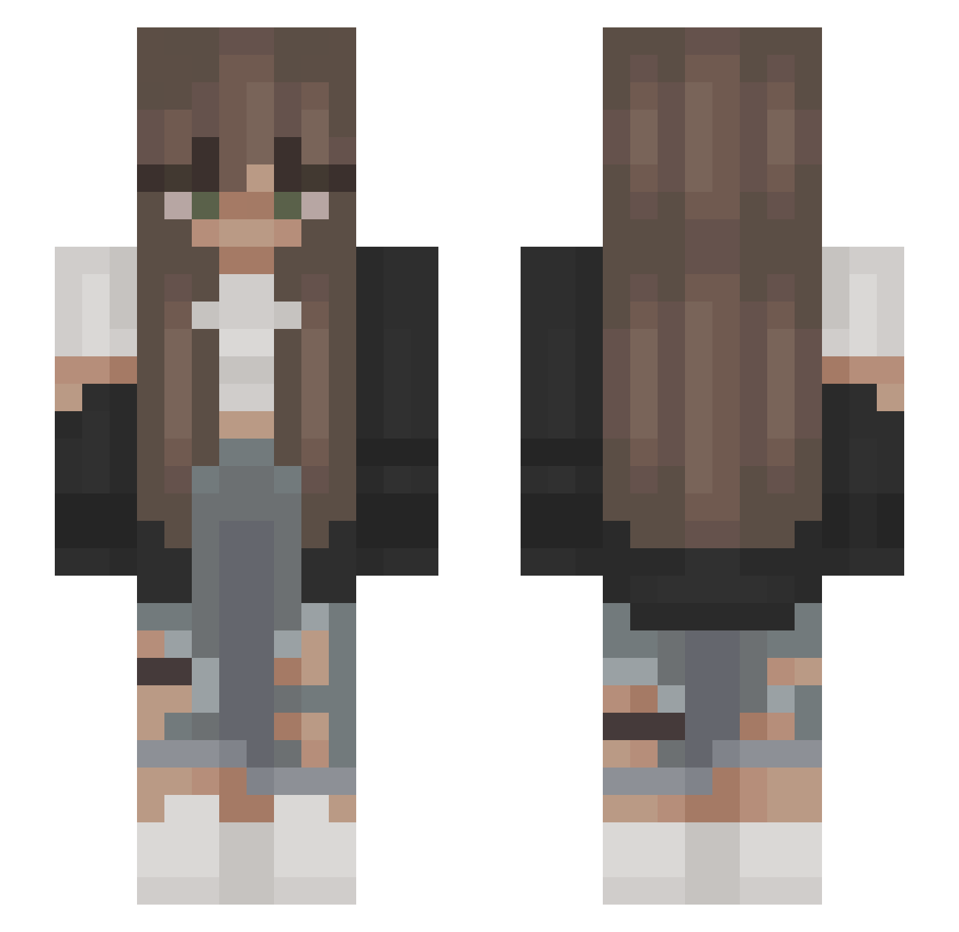 Ralua Minecraft skin, front and back view