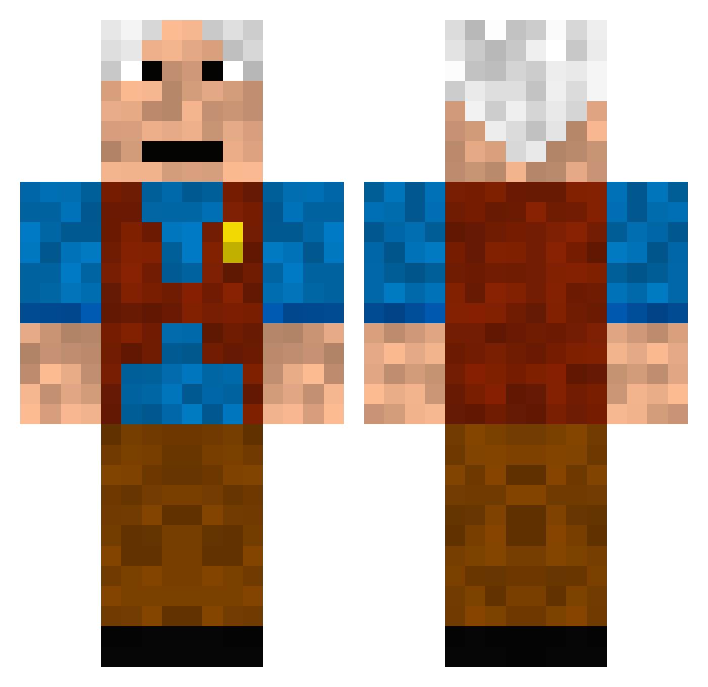 Pottu2 Minecraft skin, front and back view