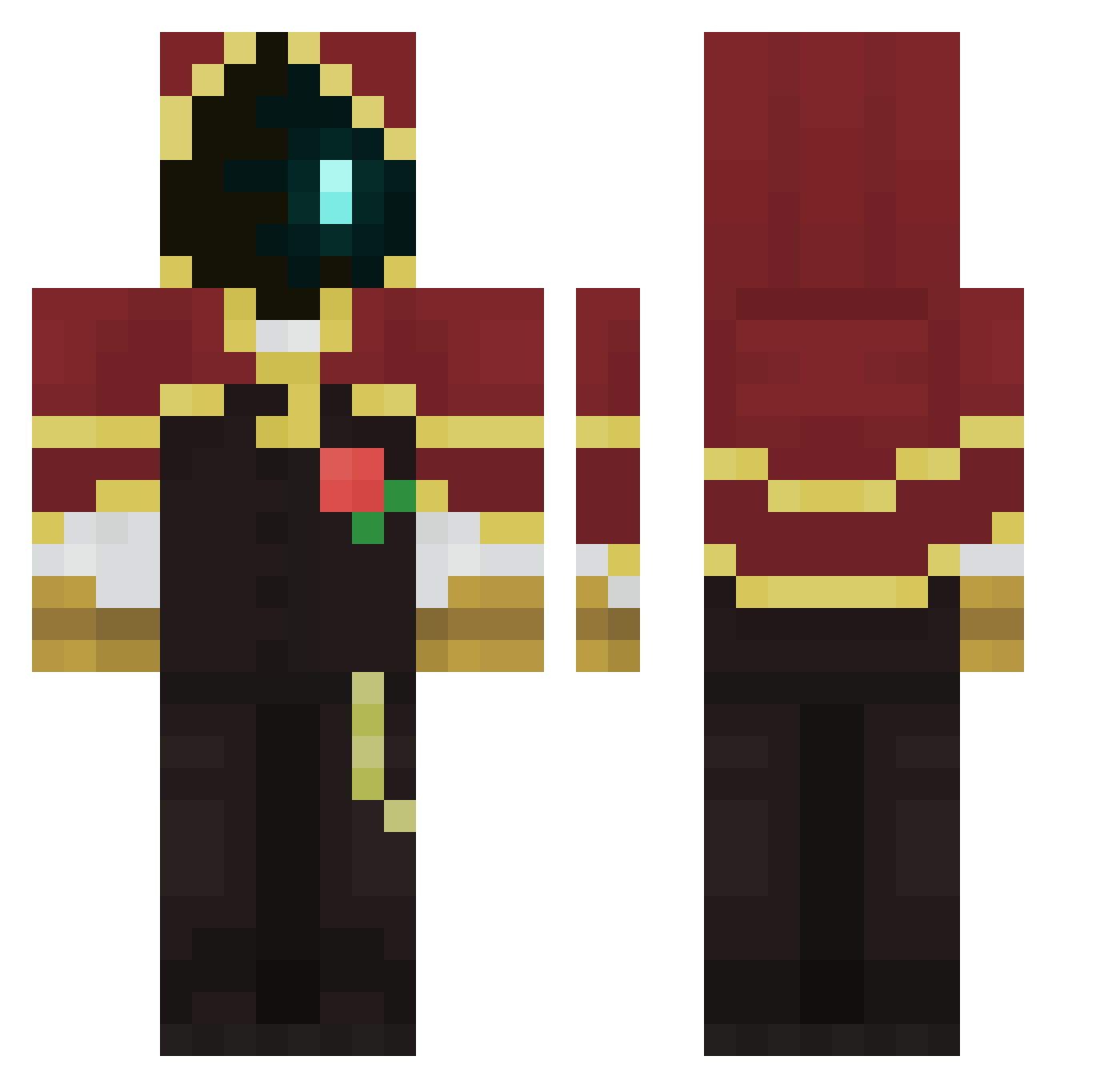 WaitingBananas Minecraft skin, front and back view