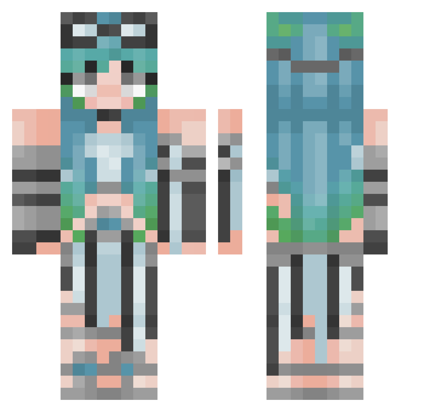 Rouse03 Minecraft skin, front and back view