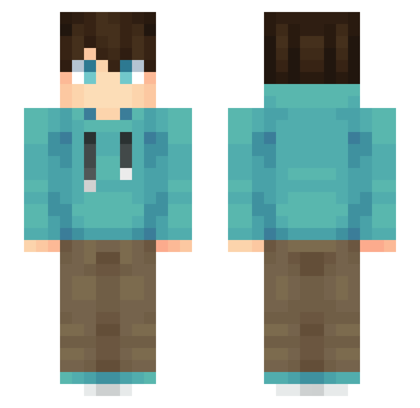 Unnerves Minecraft skin, front and back view