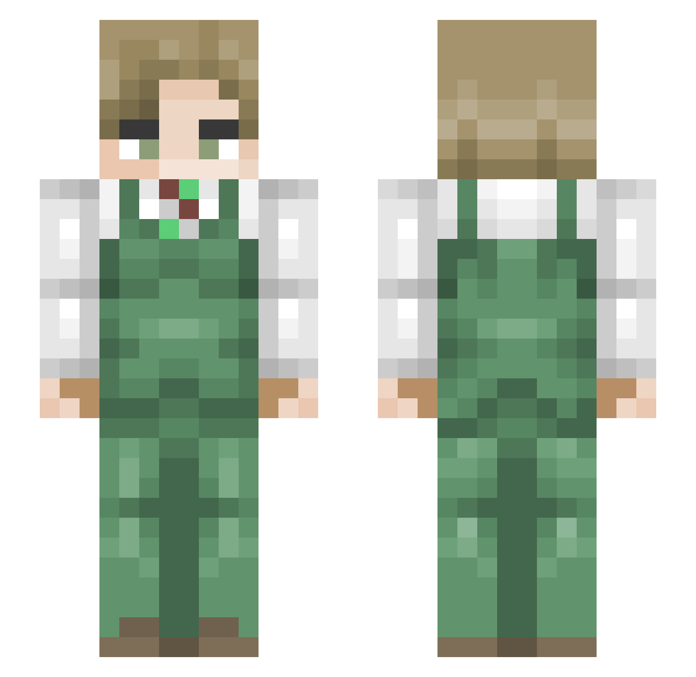 Aetherian Minecraft skin, front and back view