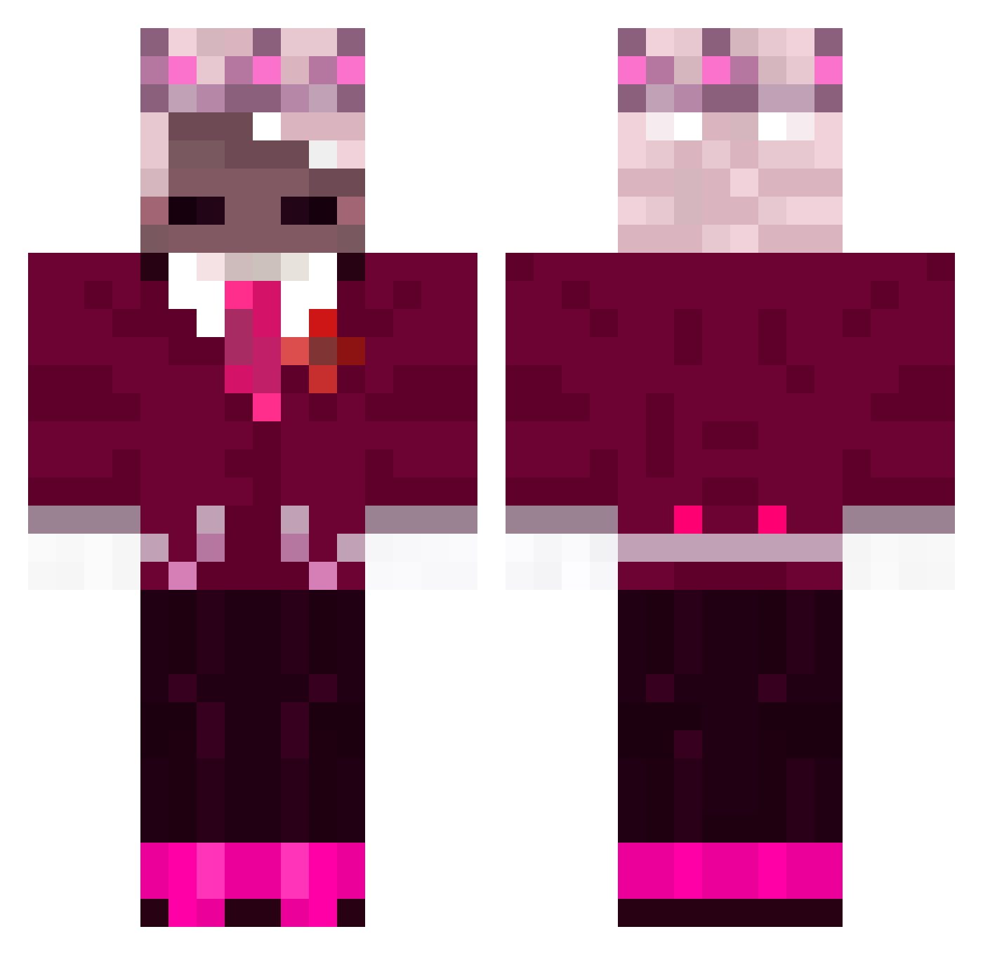 TBNRQuarter Minecraft skin, front and back view