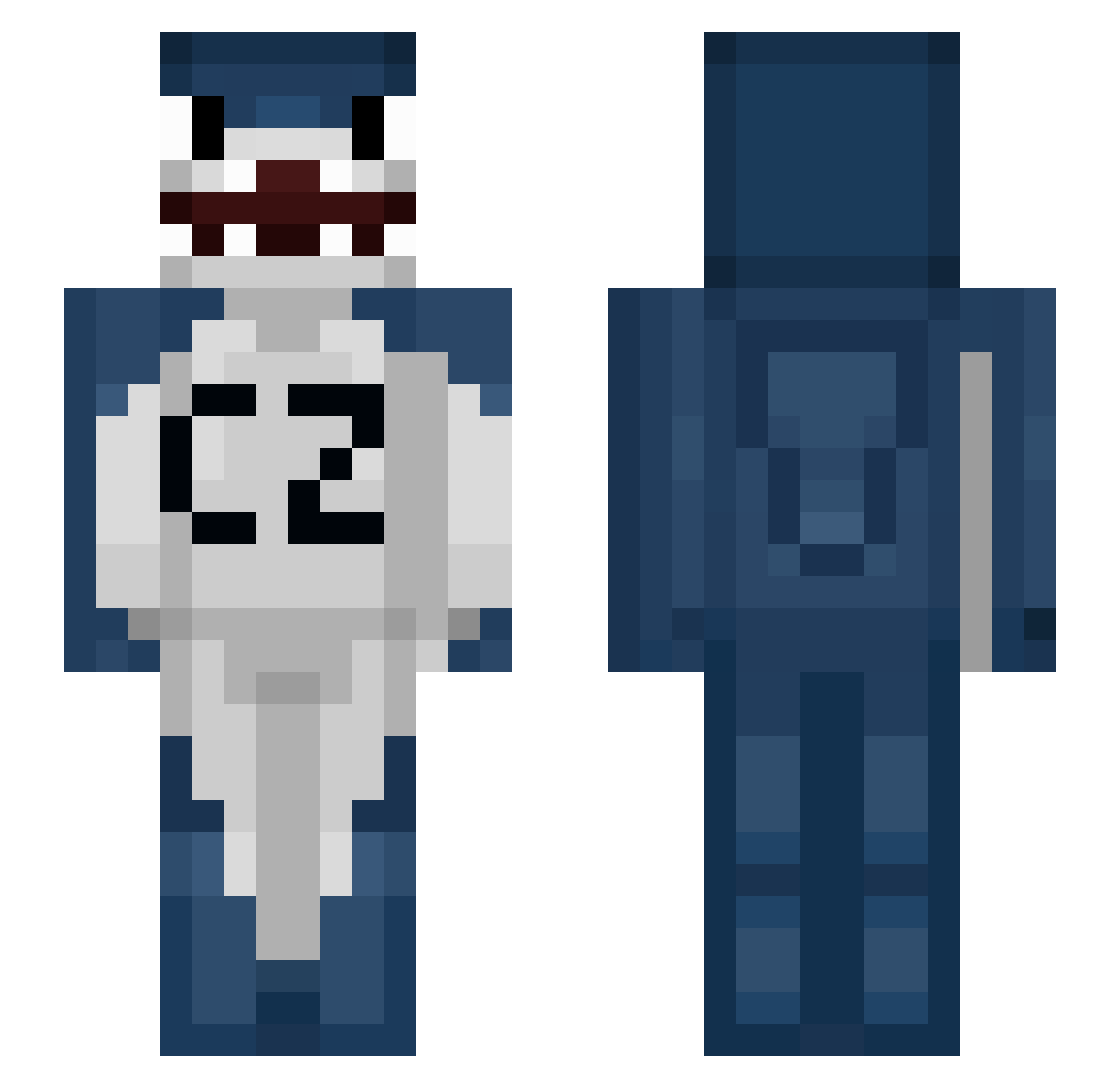 Caetuz Minecraft skin, front and back view