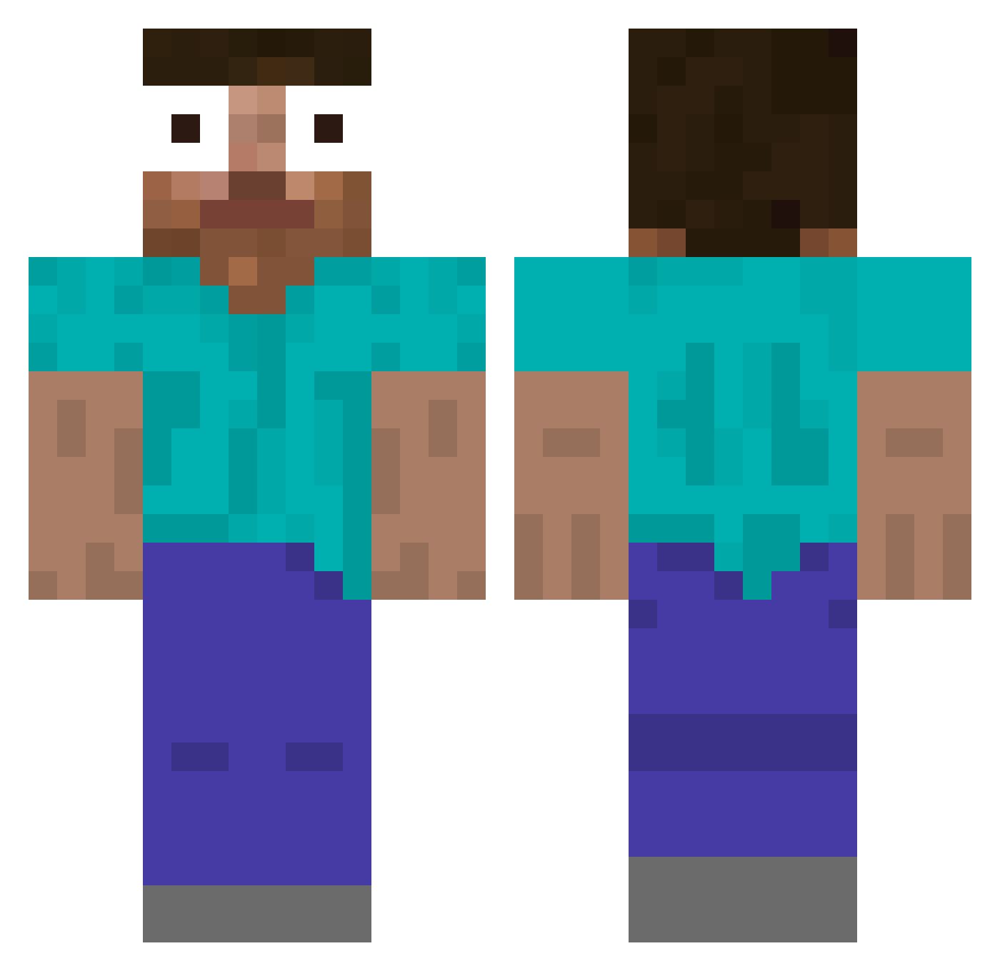 ekunyai Minecraft skin, front and back view