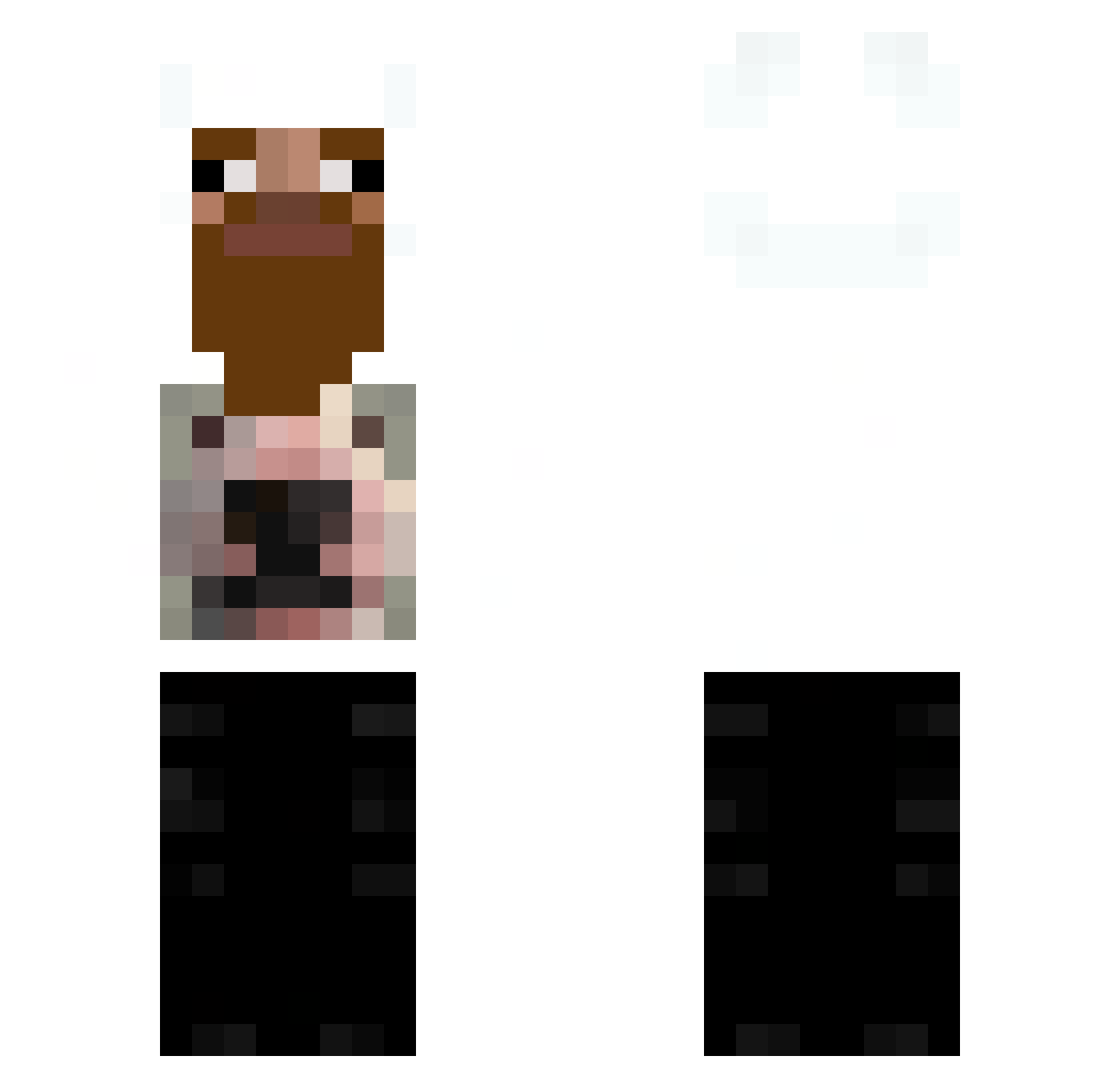 SamFastMine Minecraft skin, front and back view