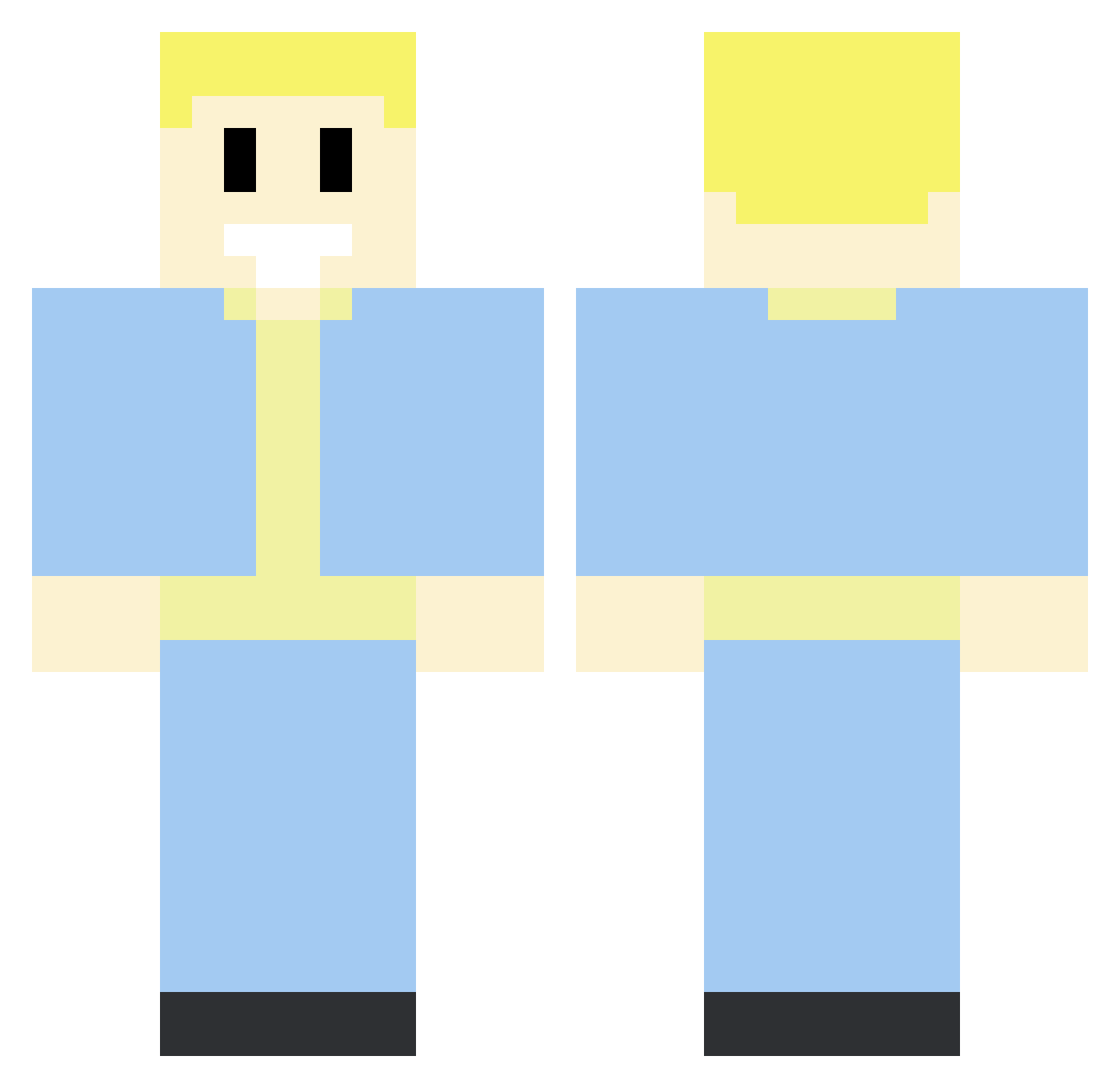 Jerjer1313 Minecraft skin, front and back view