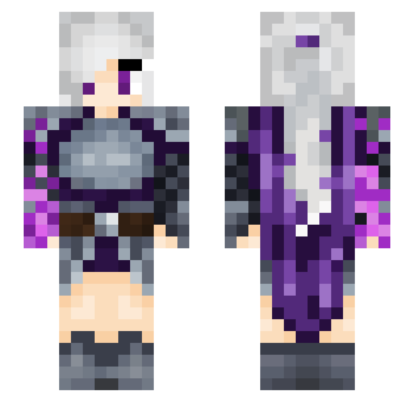 Wordish Minecraft skin, front and back view