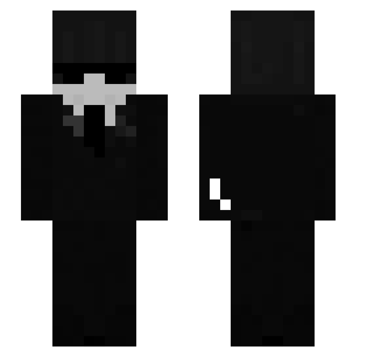 GNAX07 Minecraft skin, front and back view