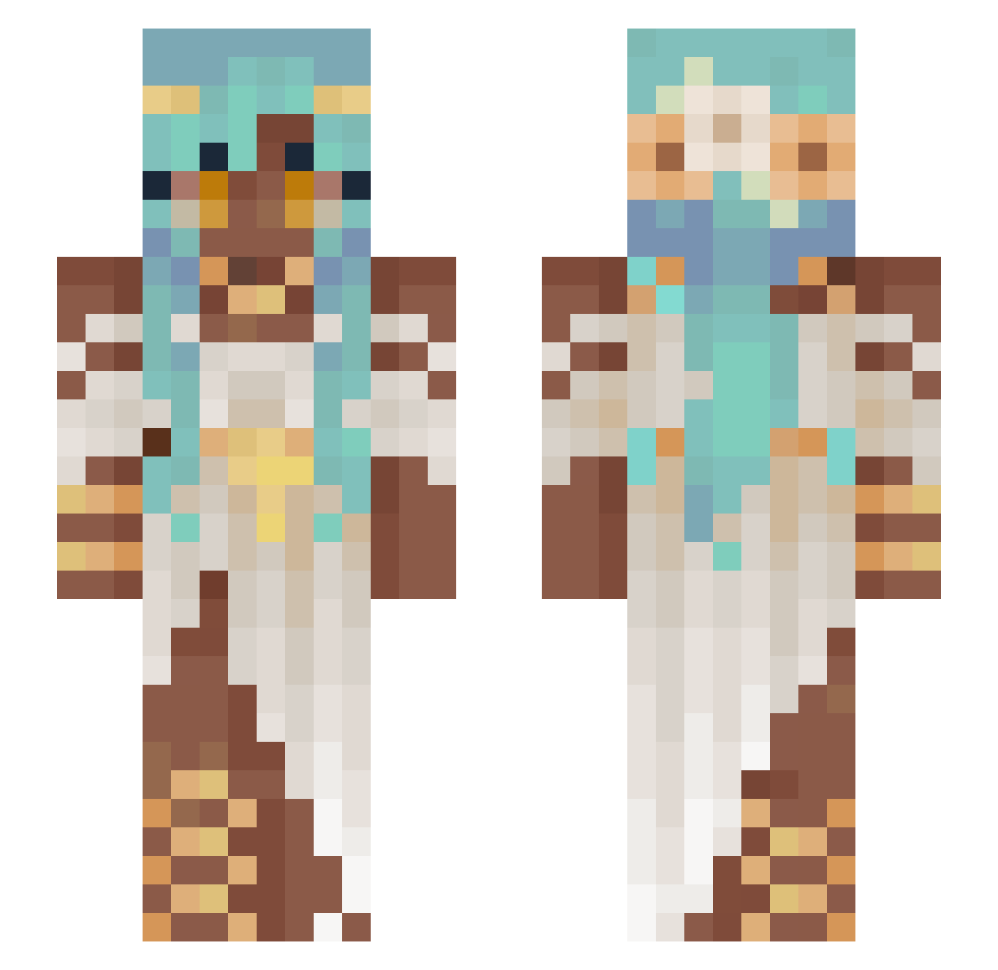 GeorgeNotFaund Minecraft skin, front and back view