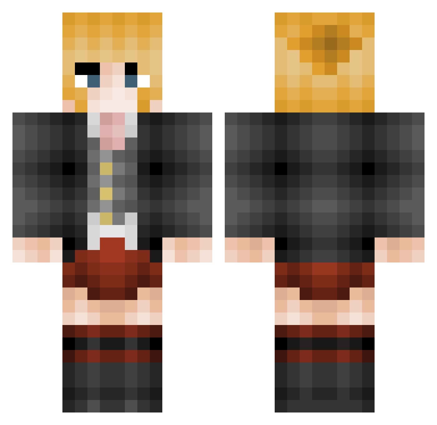 bellmonz Minecraft skin, front and back view