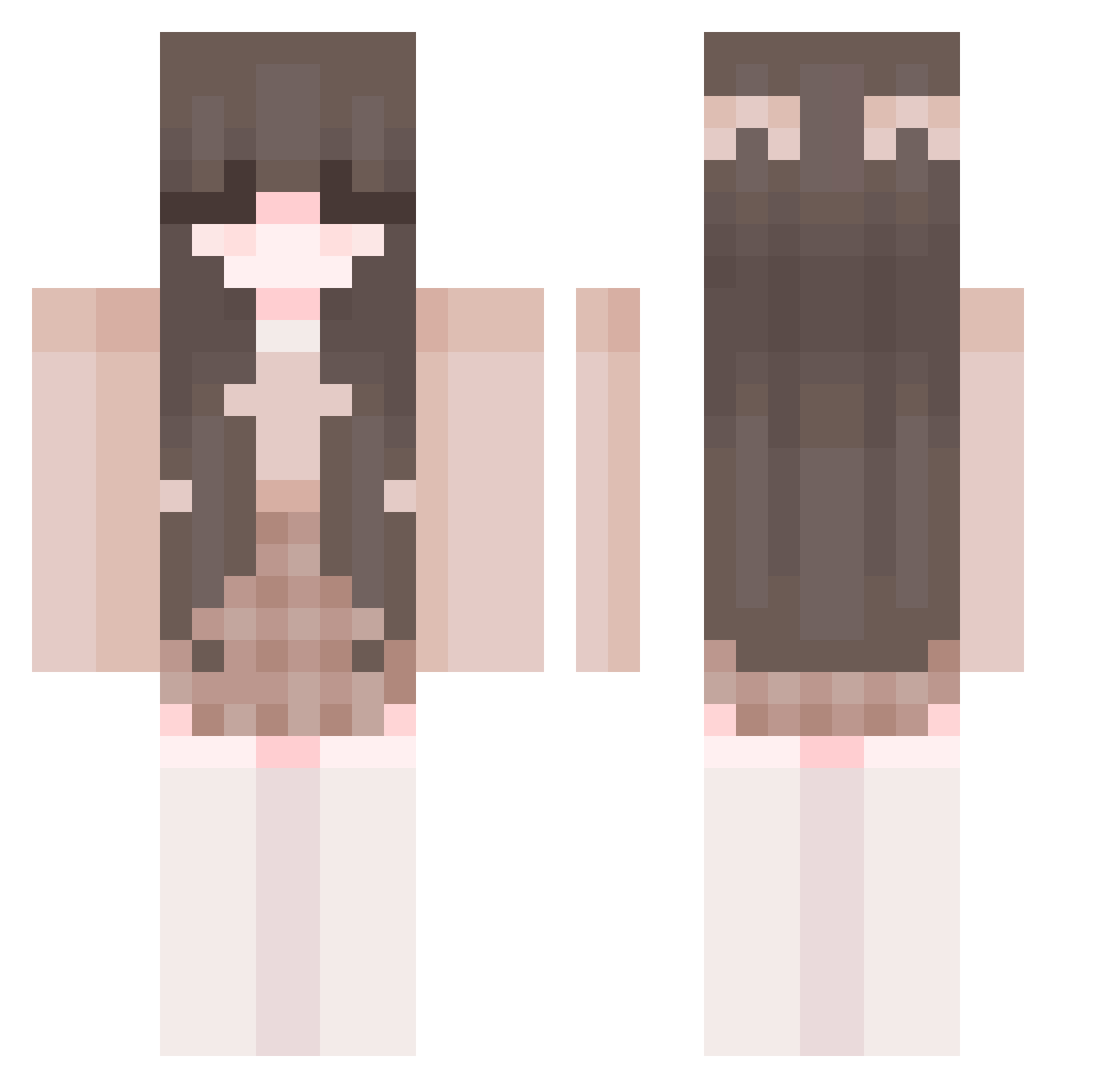 Unrevolting Minecraft skin, front and back view