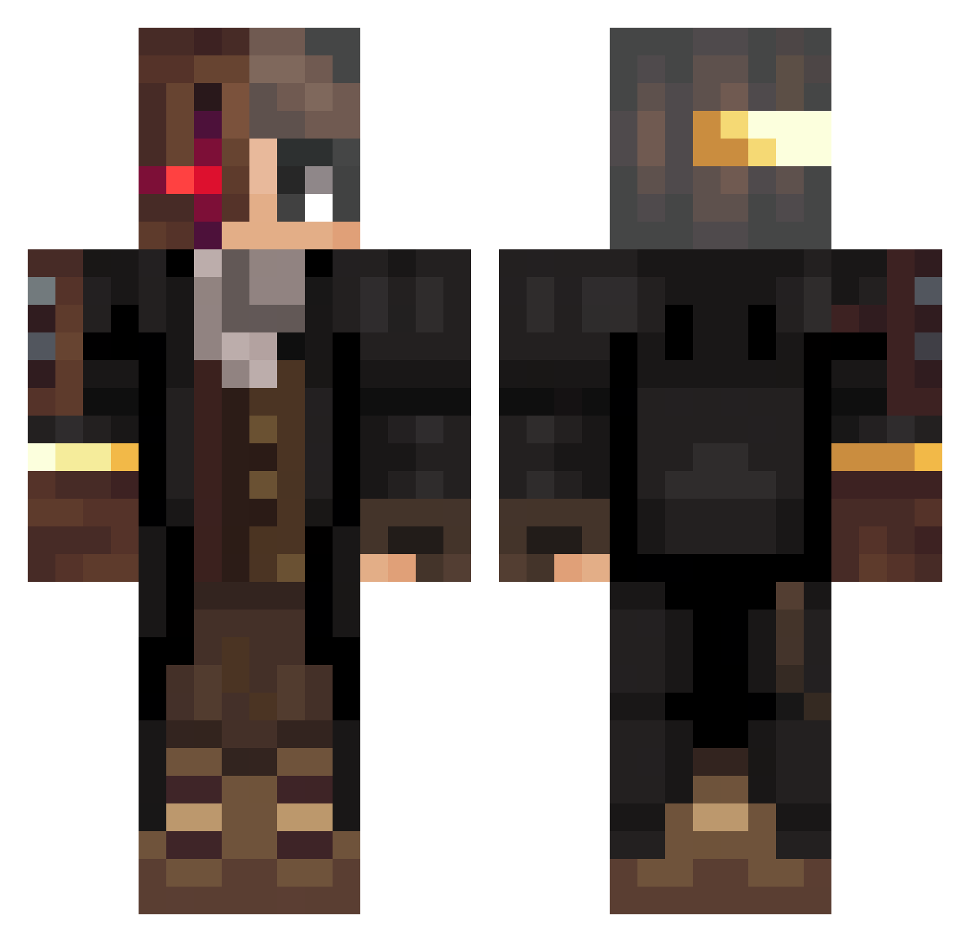 Hei_b Minecraft skin, front and back view