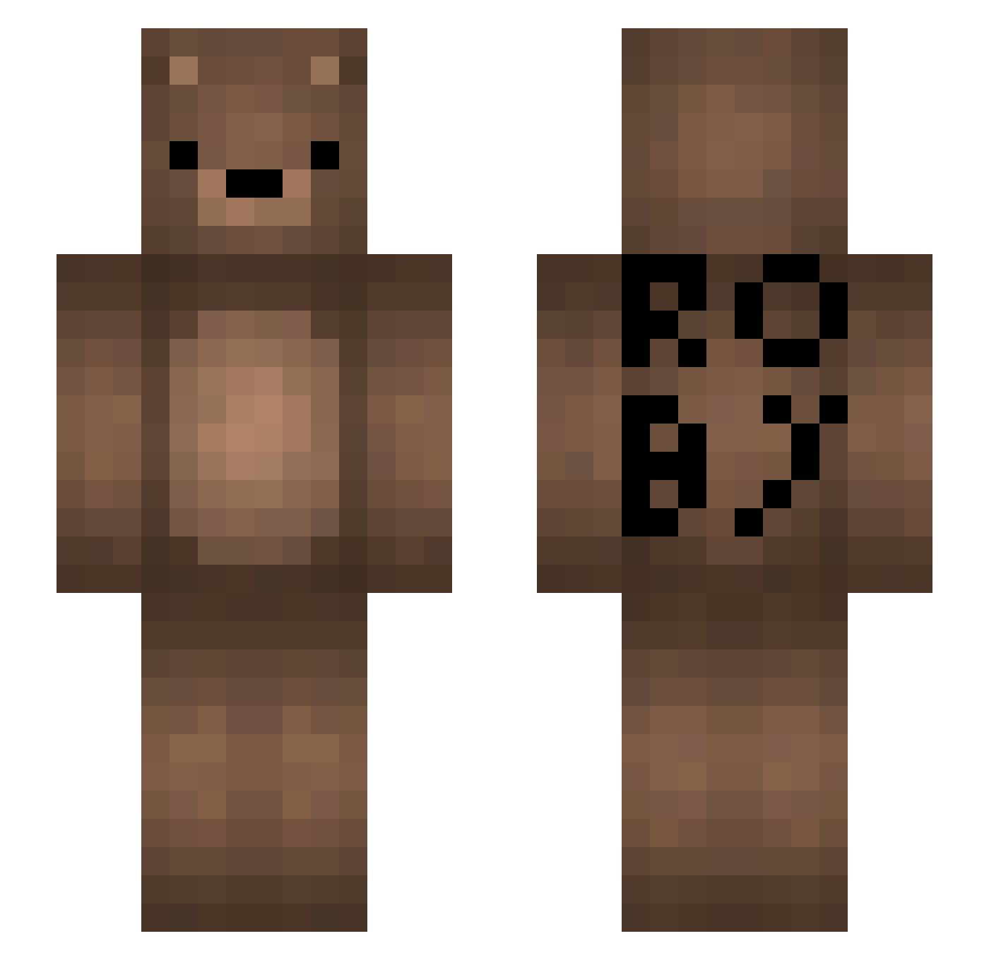 Robbyv14 Minecraft skin, front and back view