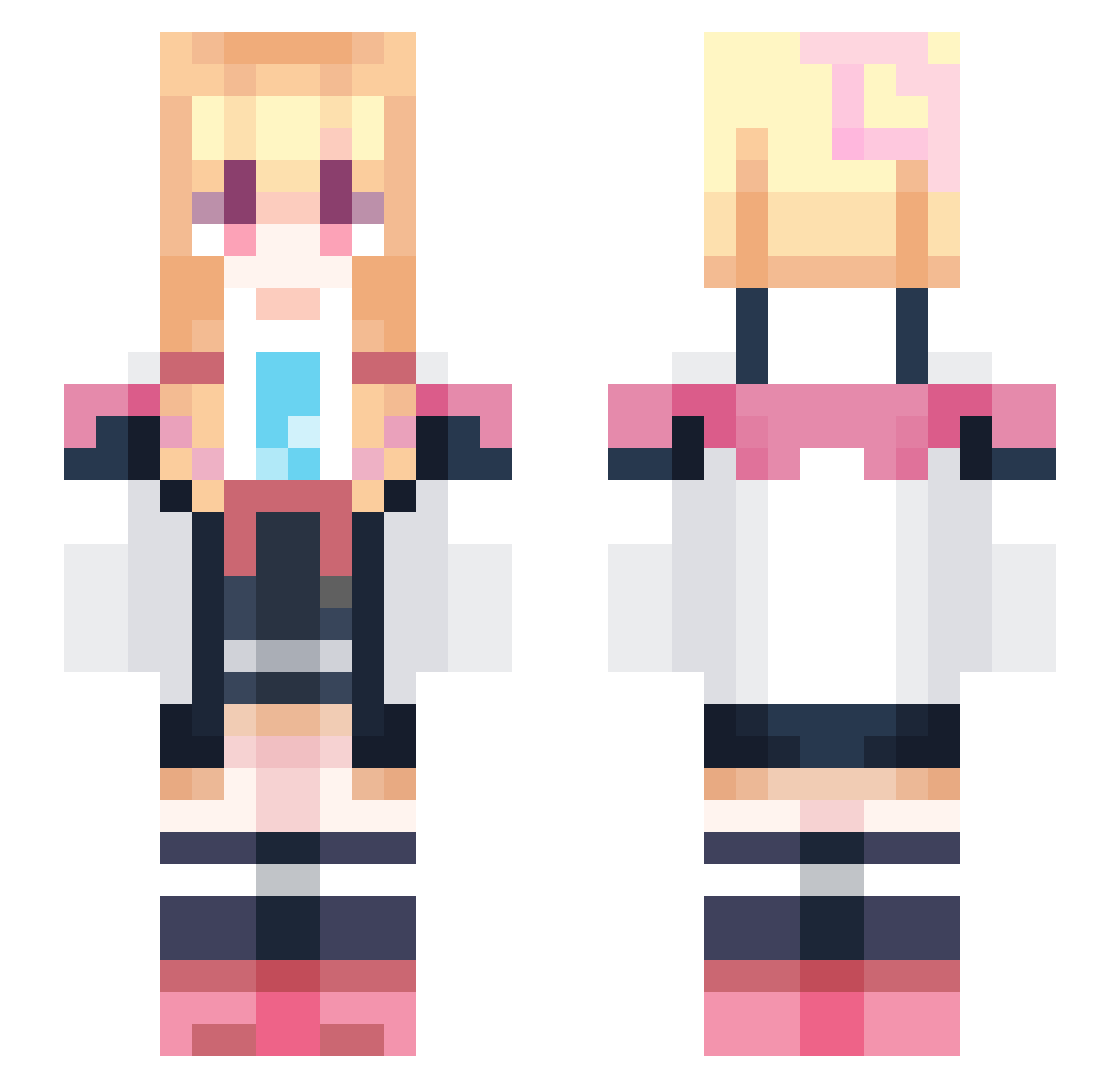 SazanamiGUT4RA Minecraft skin, front and back view