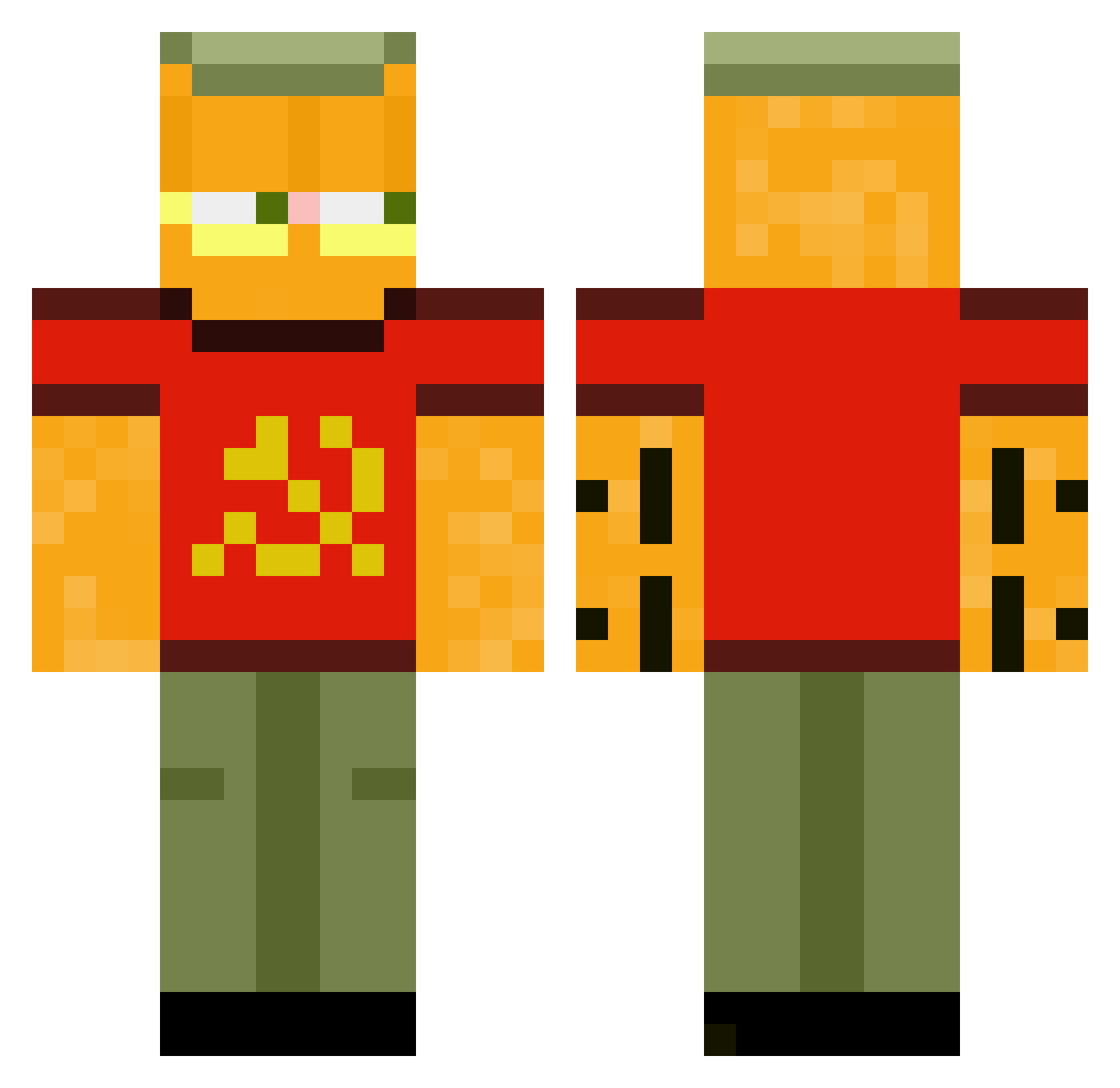 Ravage__ Minecraft skin, front and back view