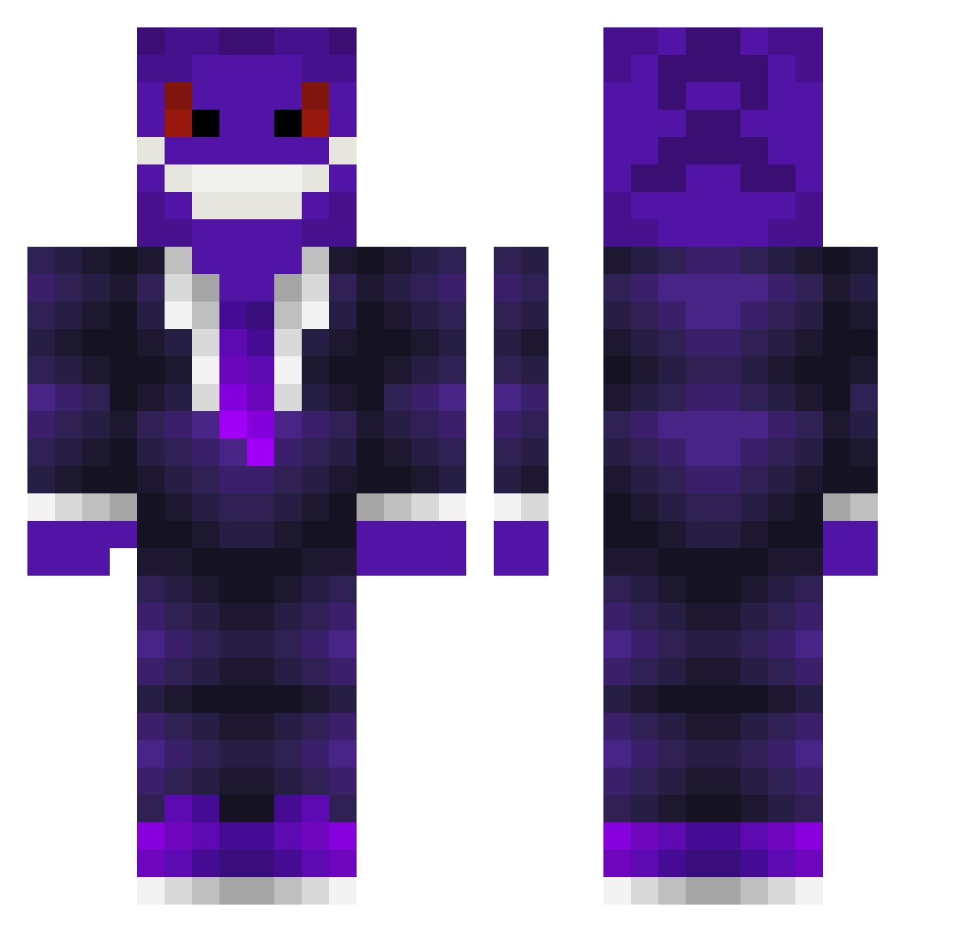 98F4 Minecraft skin, front and back view