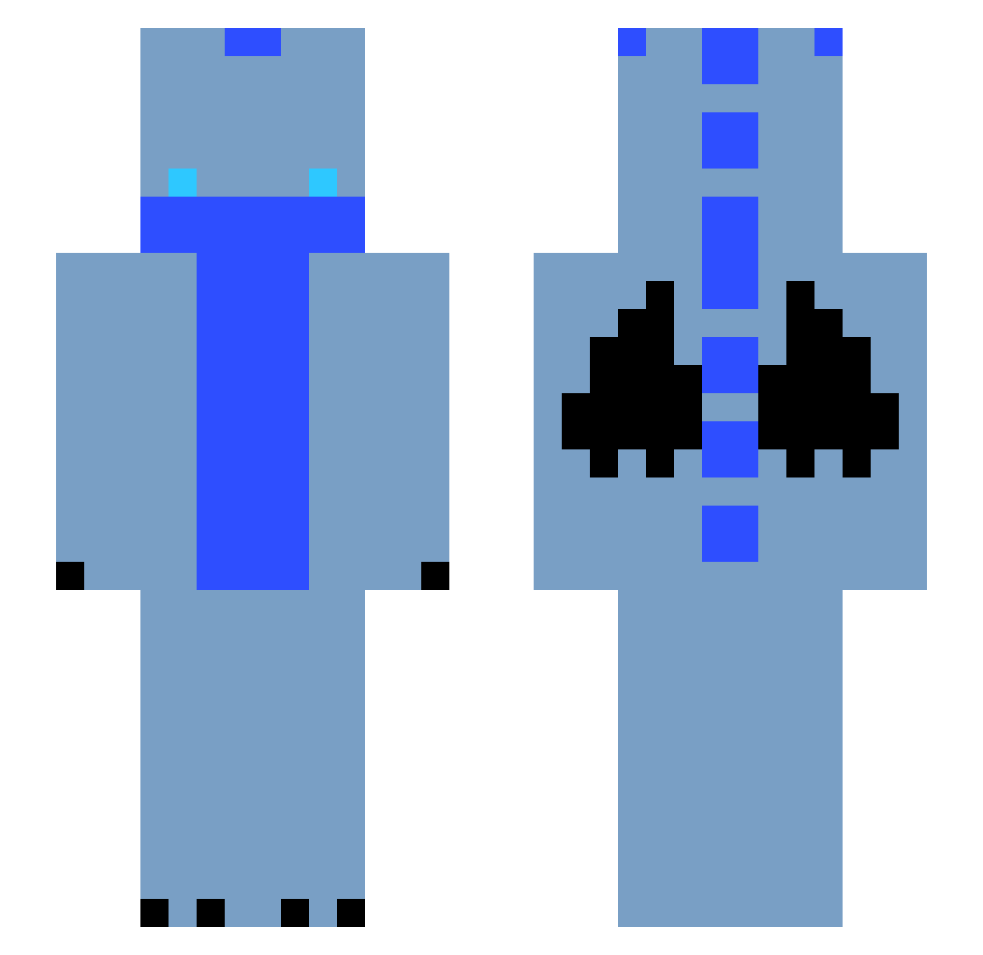 POBLEM Minecraft skin, front and back view