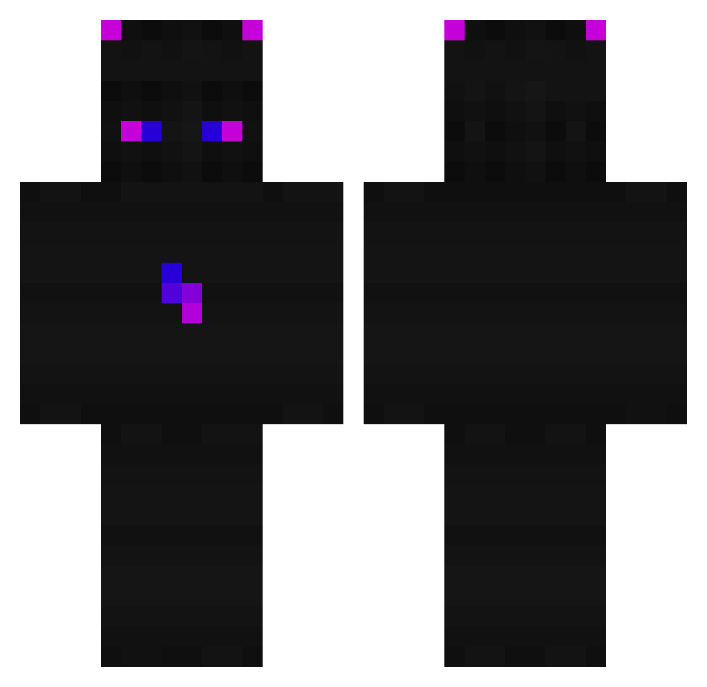 Pamuk2608 Minecraft skin, front and back view