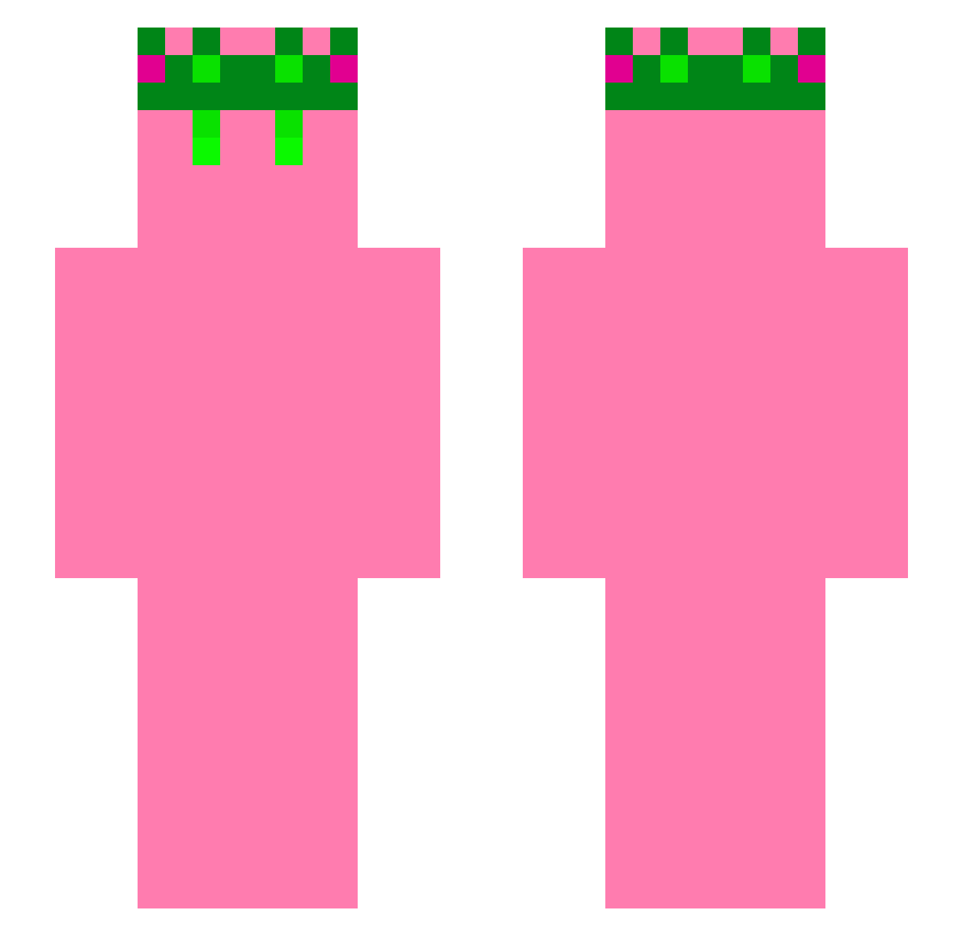 Catspire Minecraft skin, front and back view