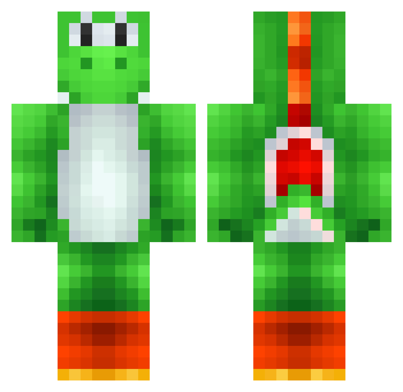 V4iNZZ Minecraft skin, front and back view