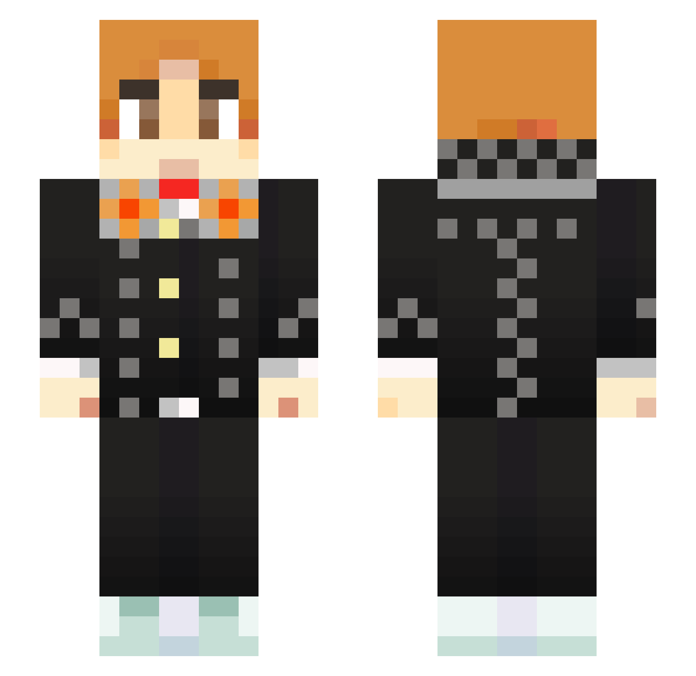 Booser599 Minecraft skin, front and back view