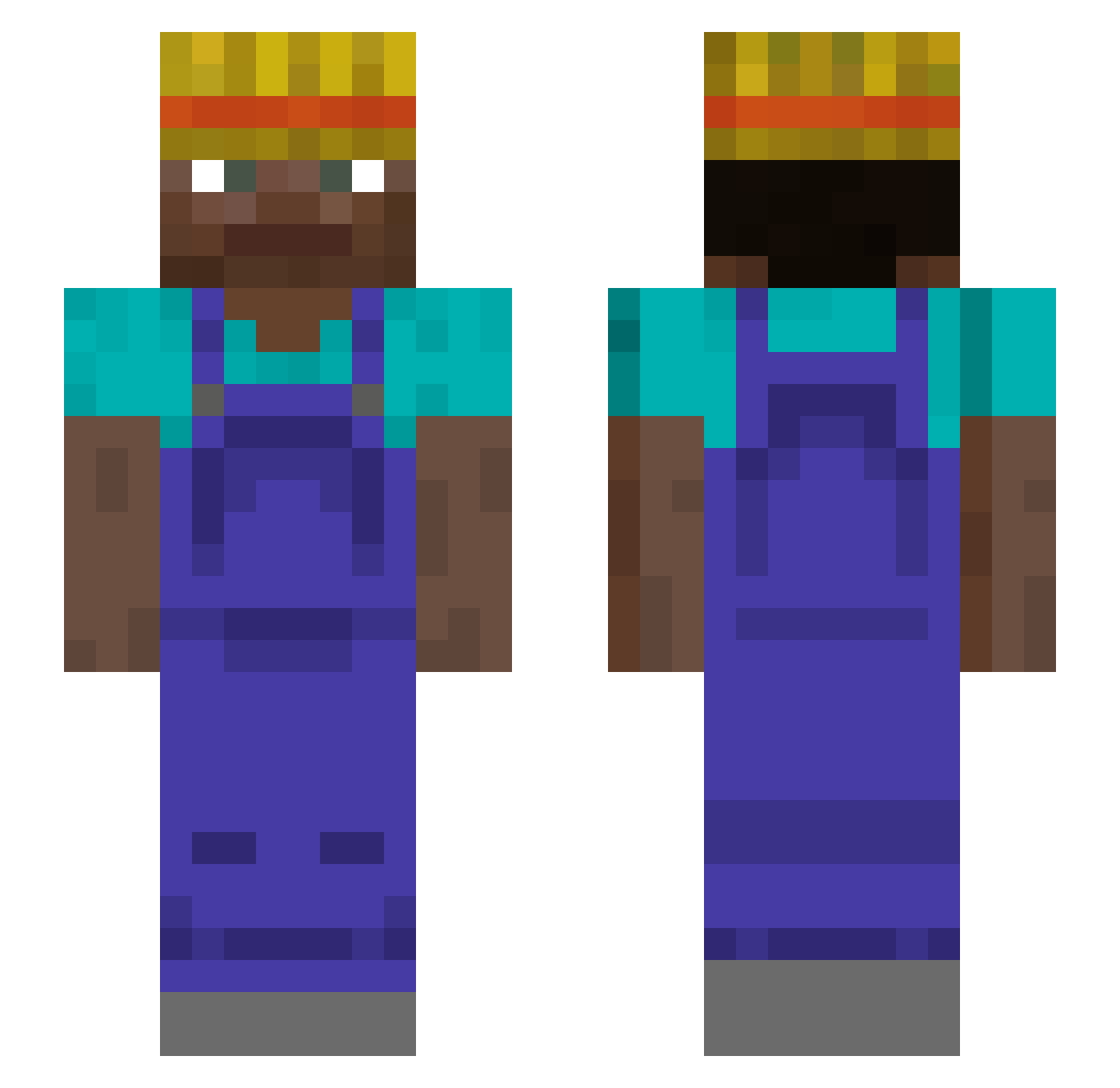 Stopy1 Minecraft skin, front and back view