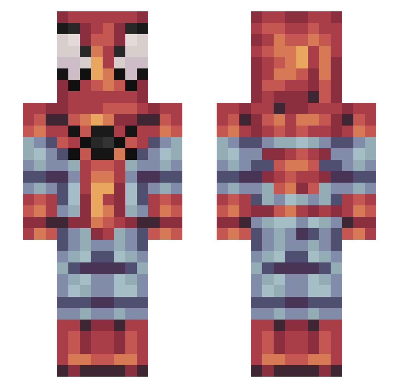 xXArm_ManXx Minecraft skin, front and back view