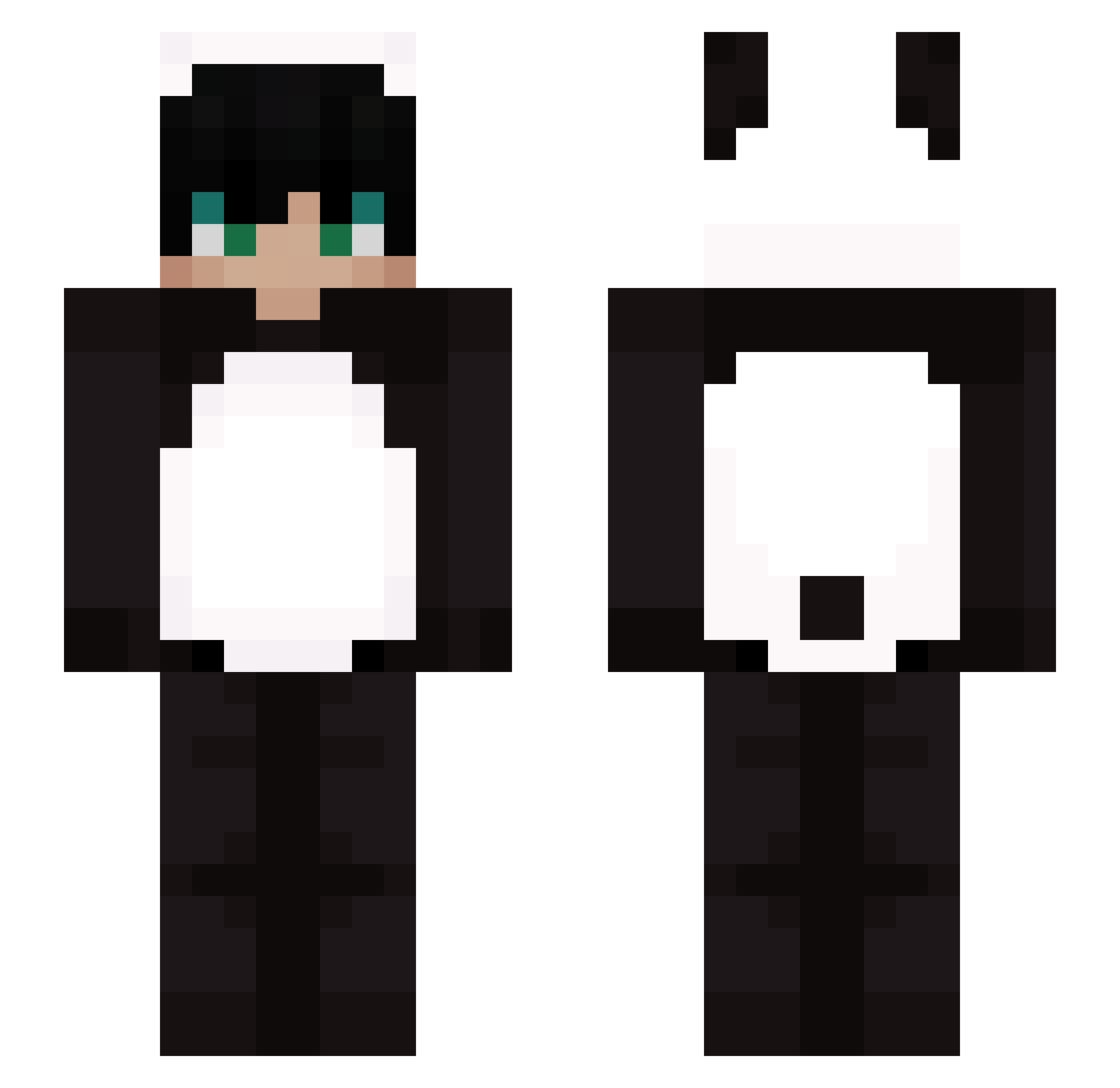 Panda4Bear Minecraft skin, front and back view