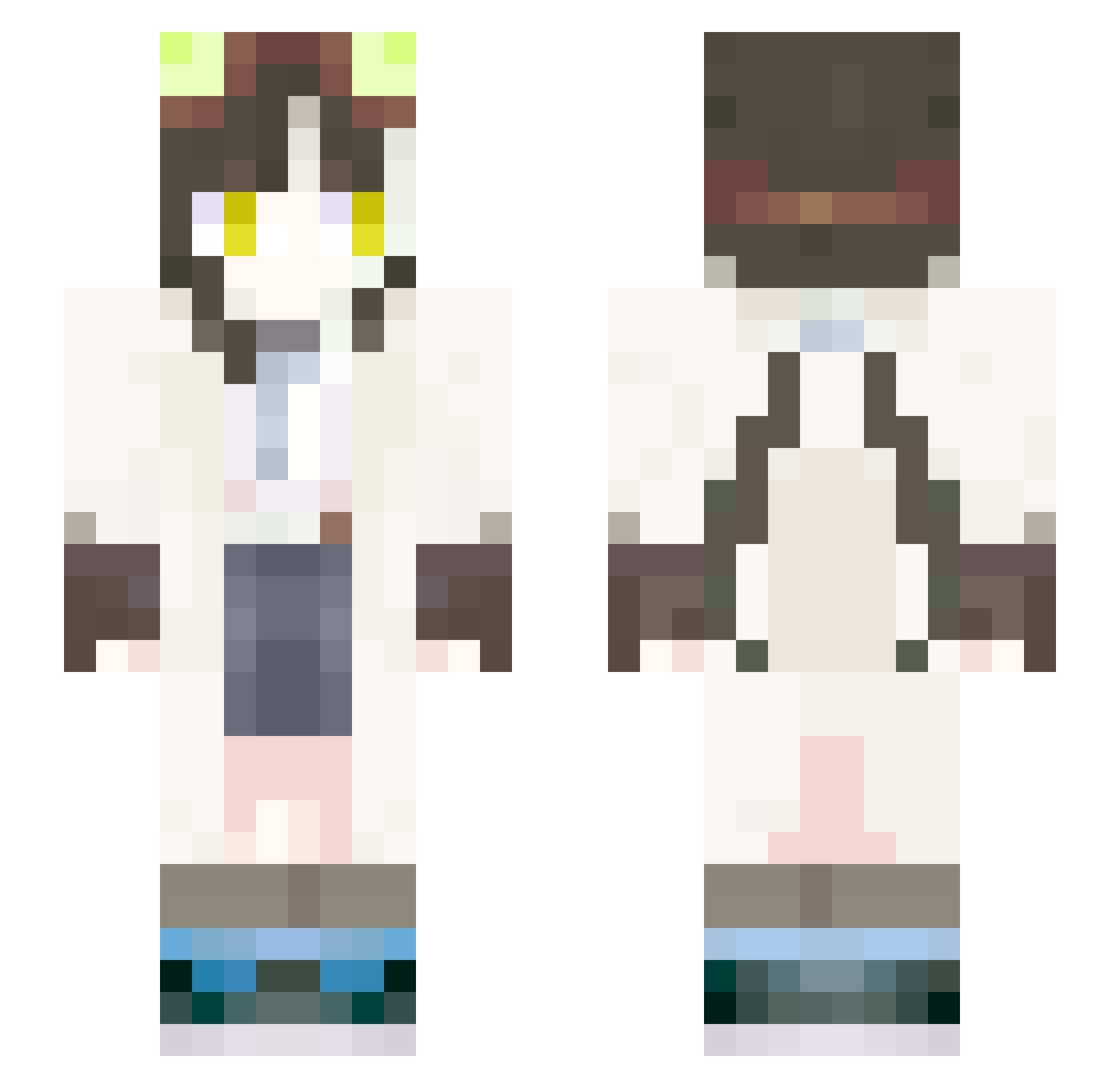 AWildBerry Minecraft skin, front and back view