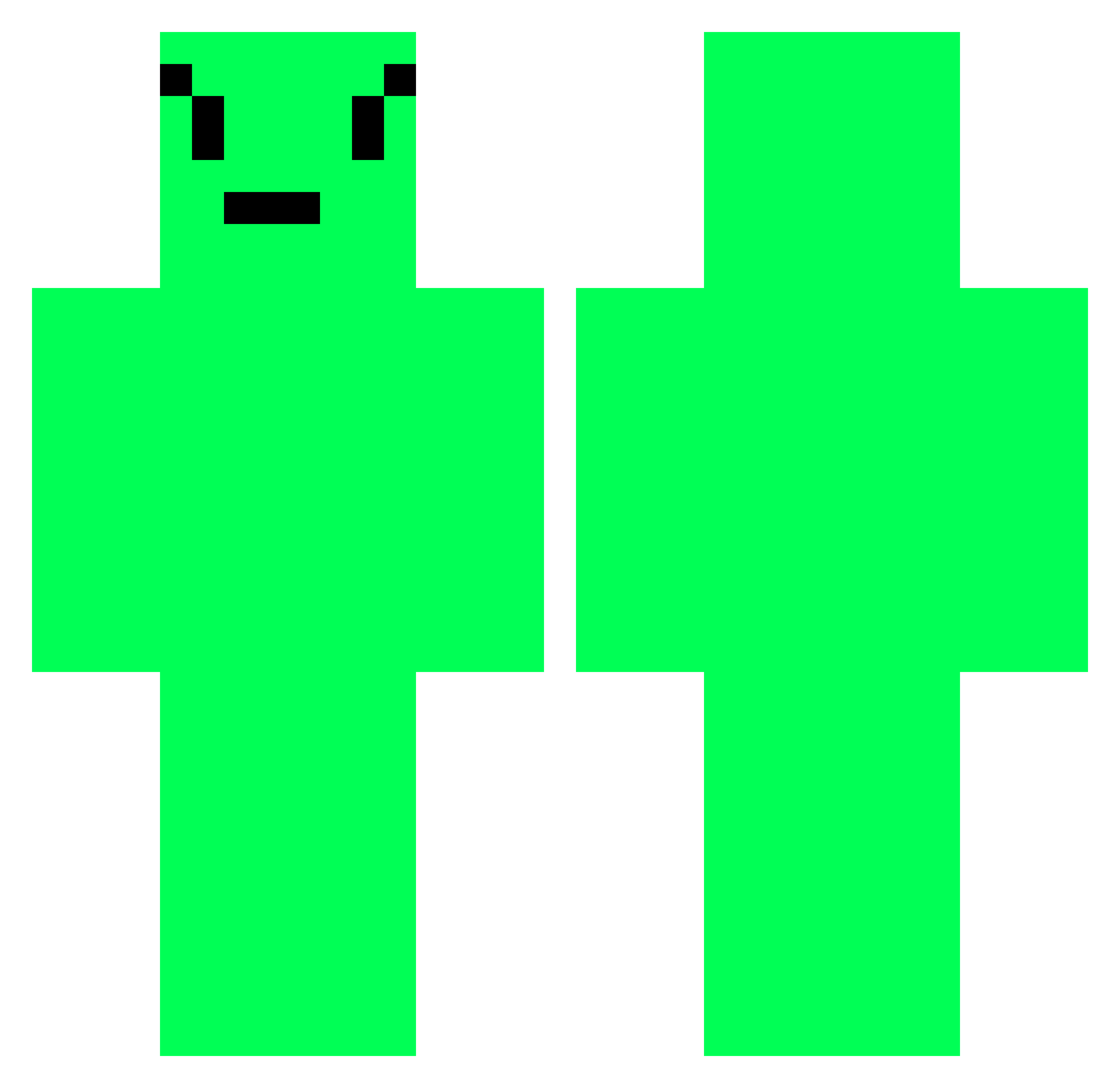 wsbyy Minecraft skin, front and back view