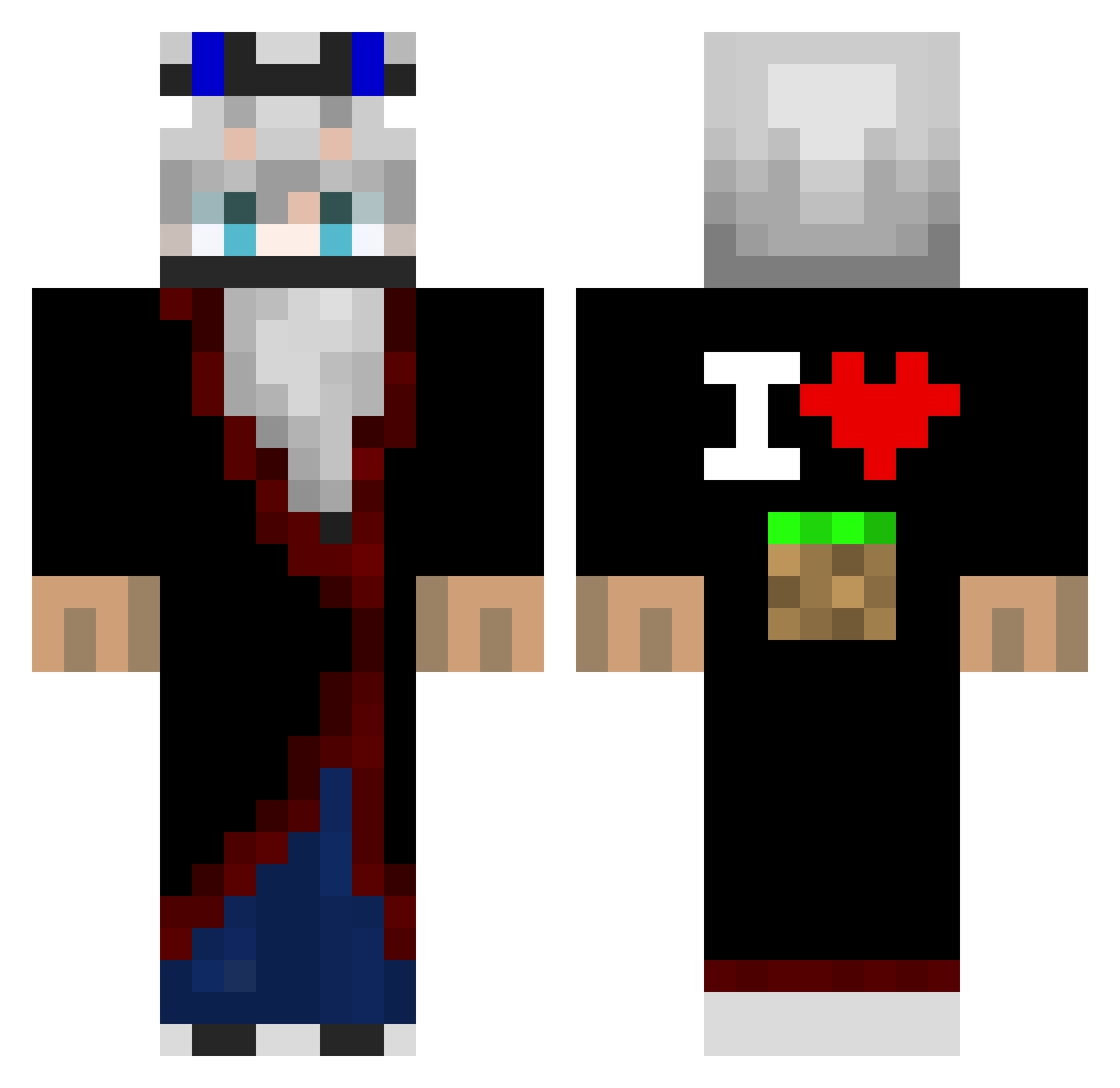 U_Mihidera_U Minecraft skin, front and back view