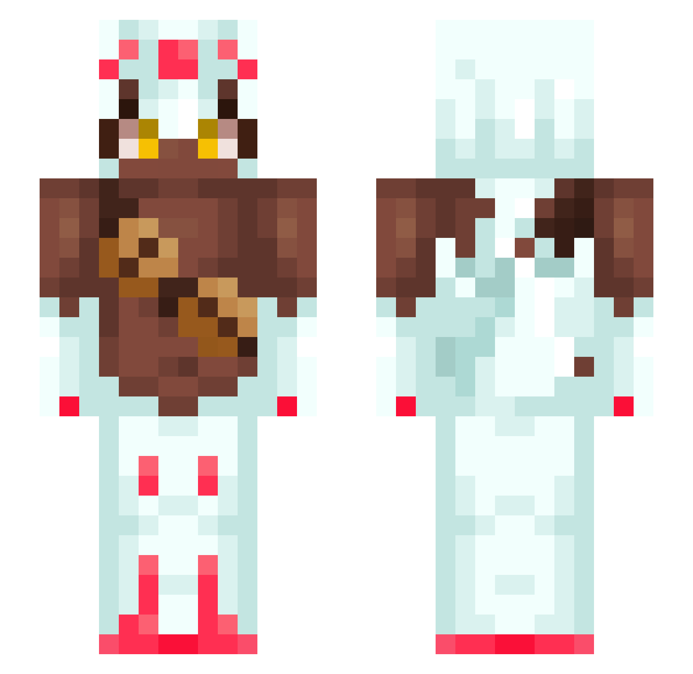 Beelzeon Minecraft skin, front and back view