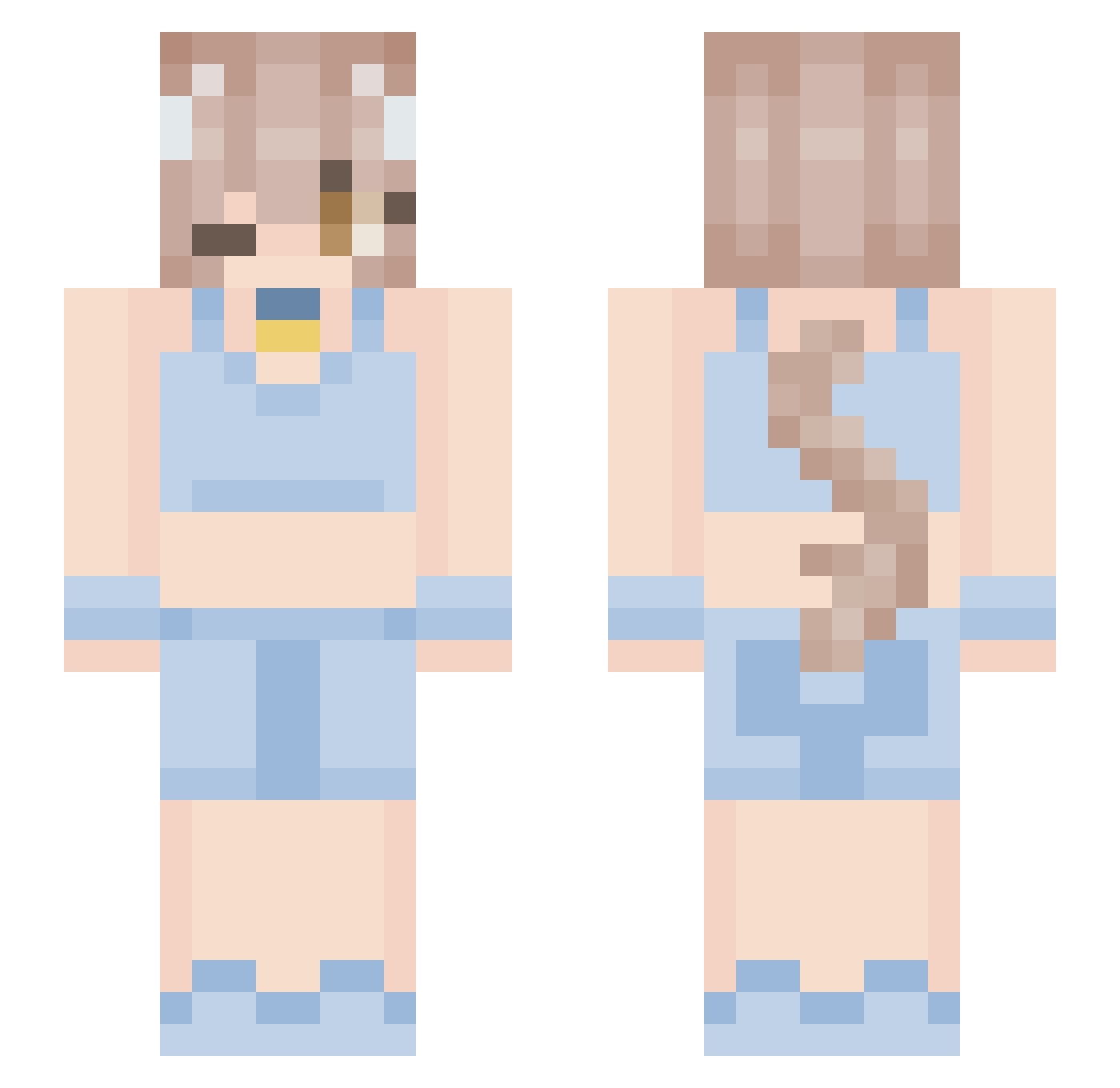 Toelicker797 Minecraft skin, front and back view