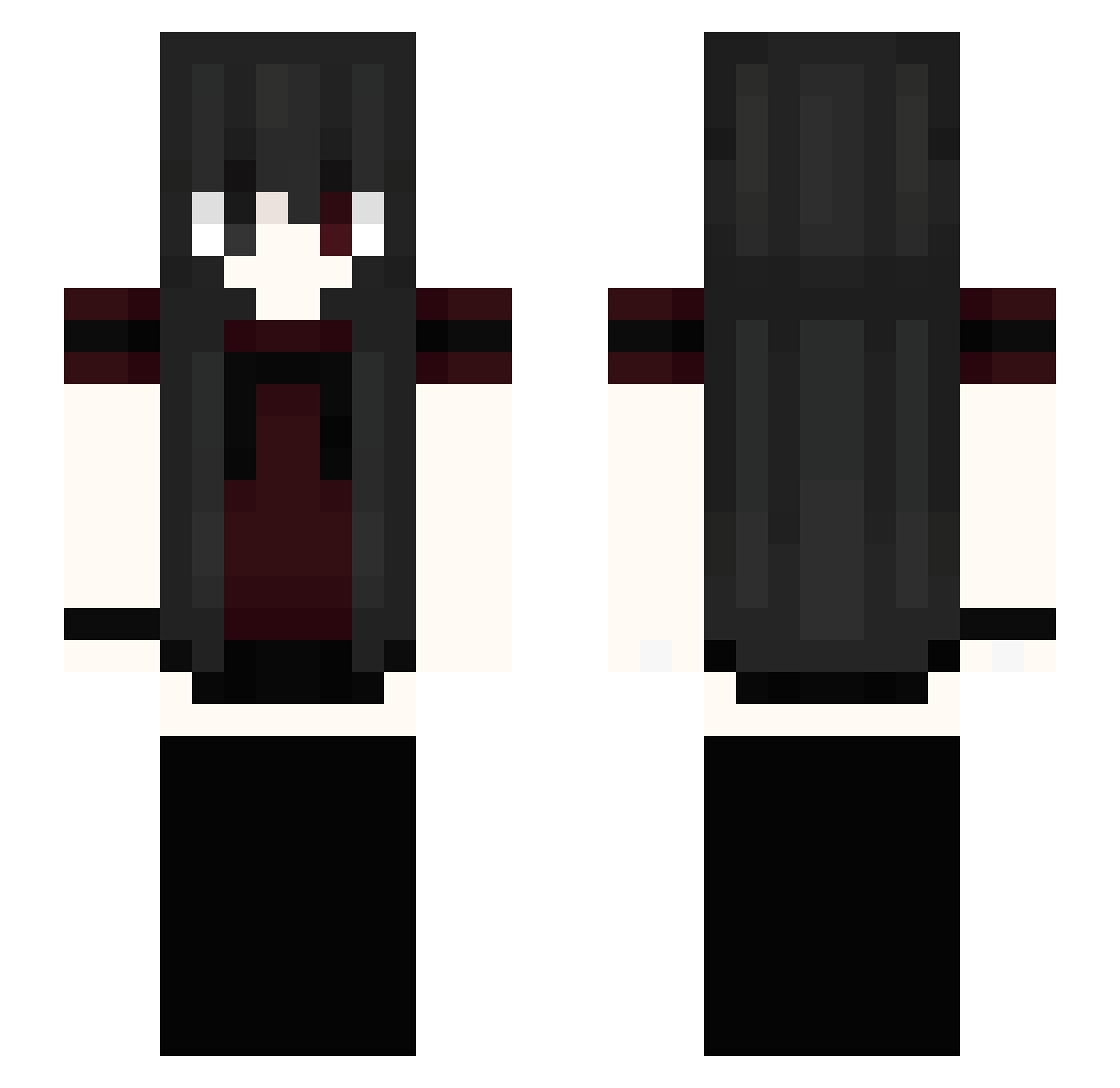 shhphie Minecraft skin, front and back view