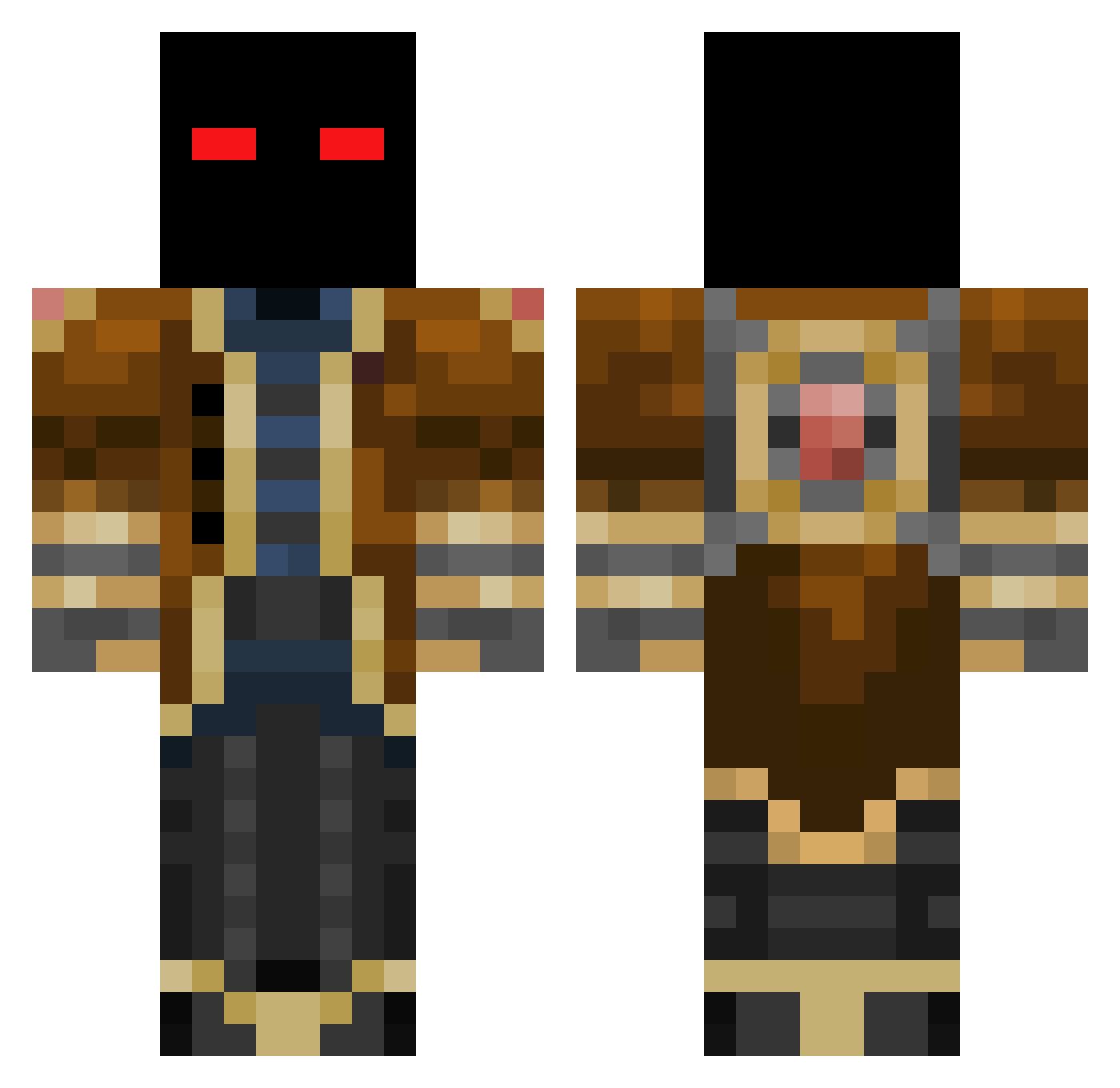 jsjst1 Minecraft skin, front and back view