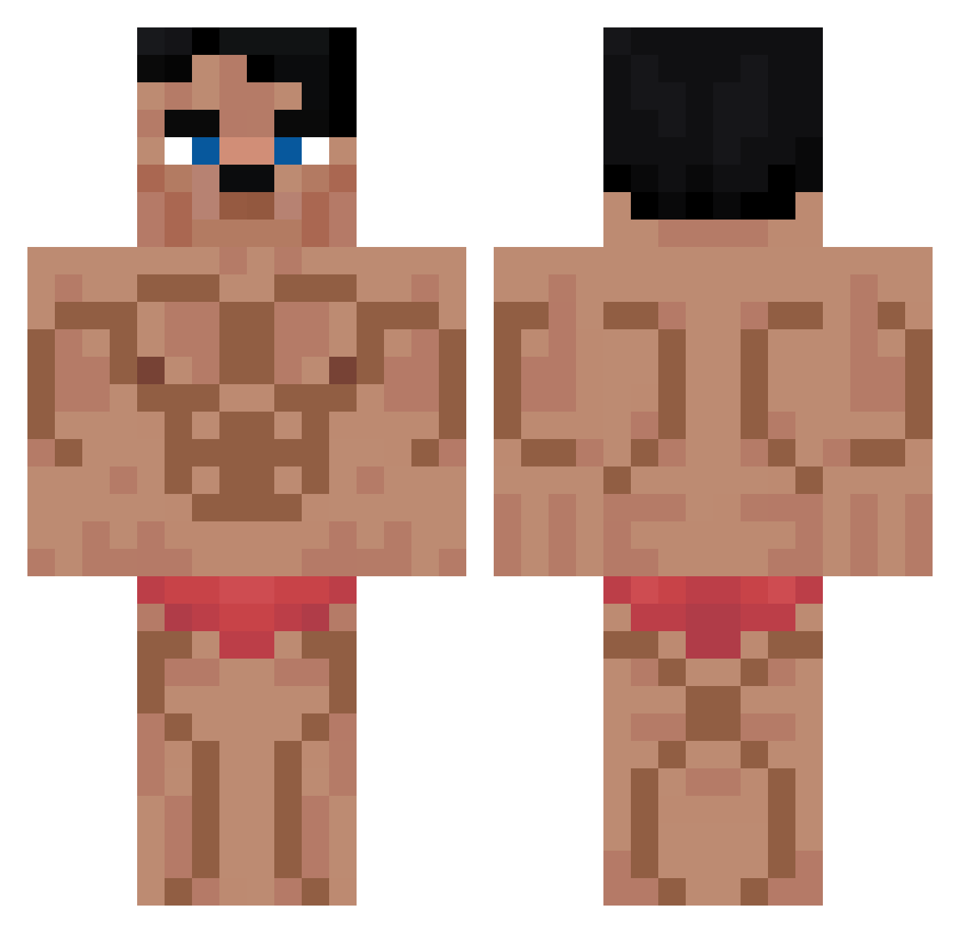 urmilkman Minecraft skin, front and back view
